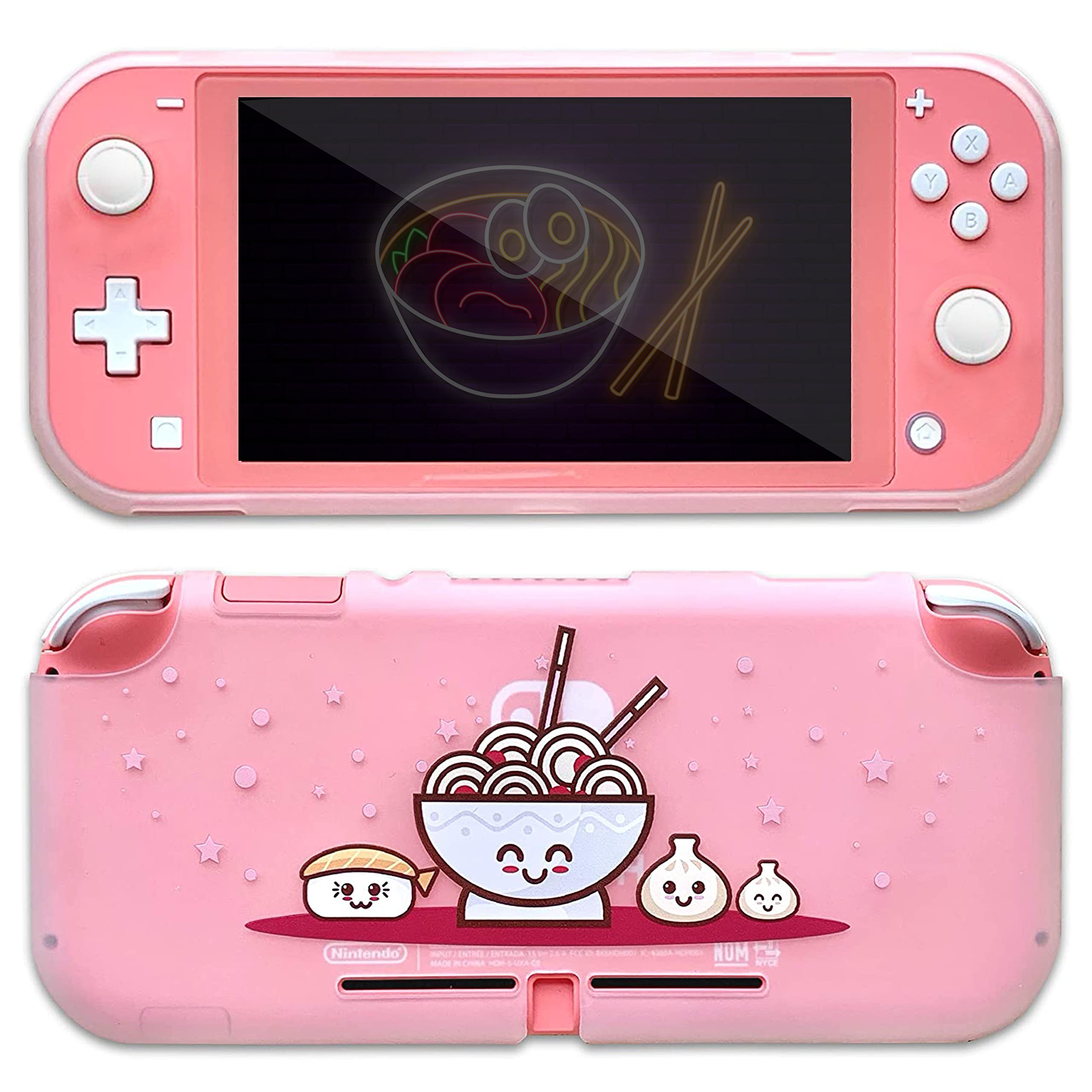 BelugaDesign Cute Kawaii Pastel Ramen Sushi Nintendo Switch Case - Japanese Food Themed Protective Cover for Switch & Switch Lite (Clear Snap-on Shell) - Perfect for Gaming, Travel & Anime Lovers
