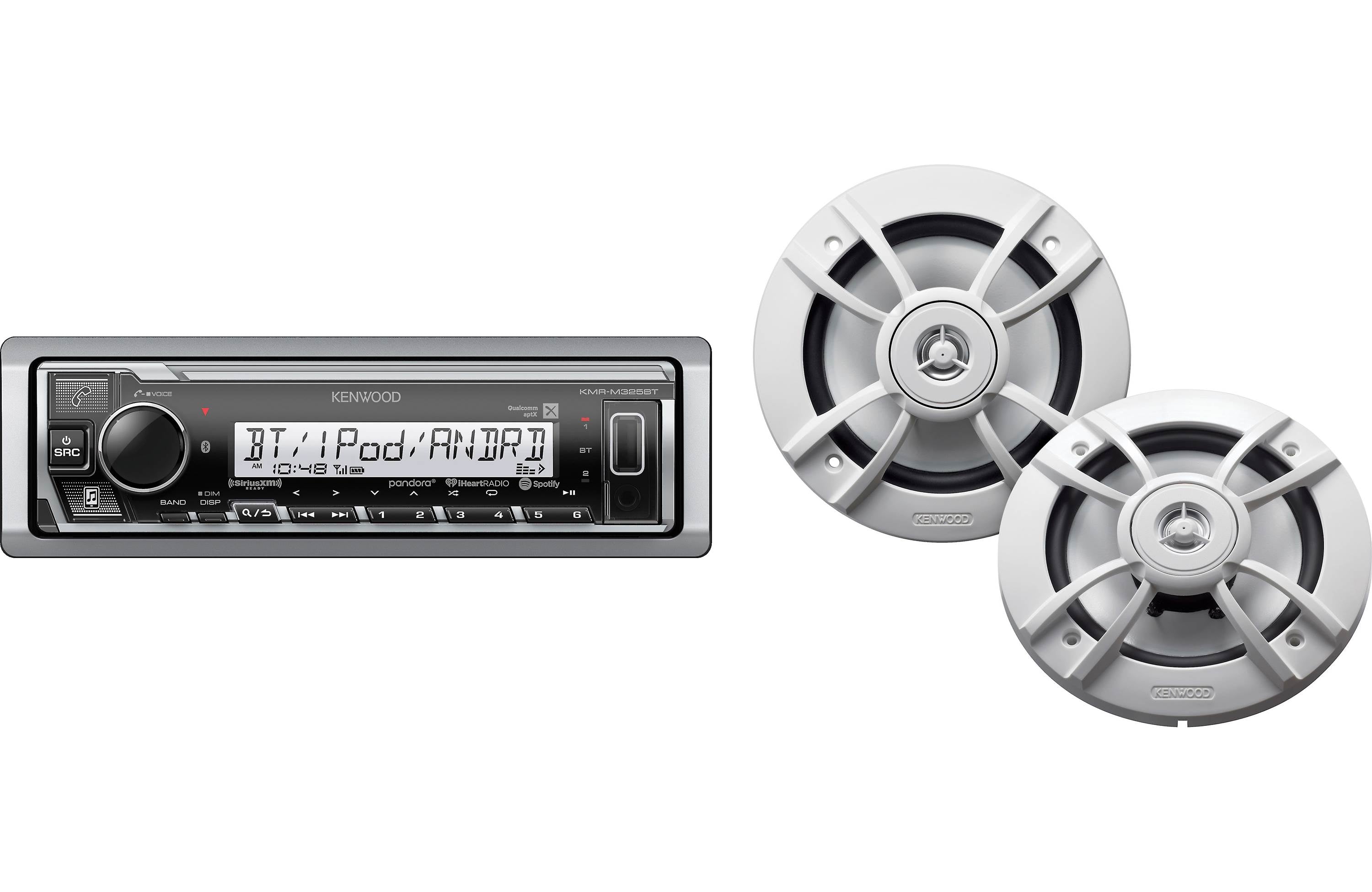 Kenwood PKG MR325BT Marine & Motorsports Bluetooth Receiver with Waterproof Speakers - Perfect for Boats, ATVs, and Off-Road Vehicles