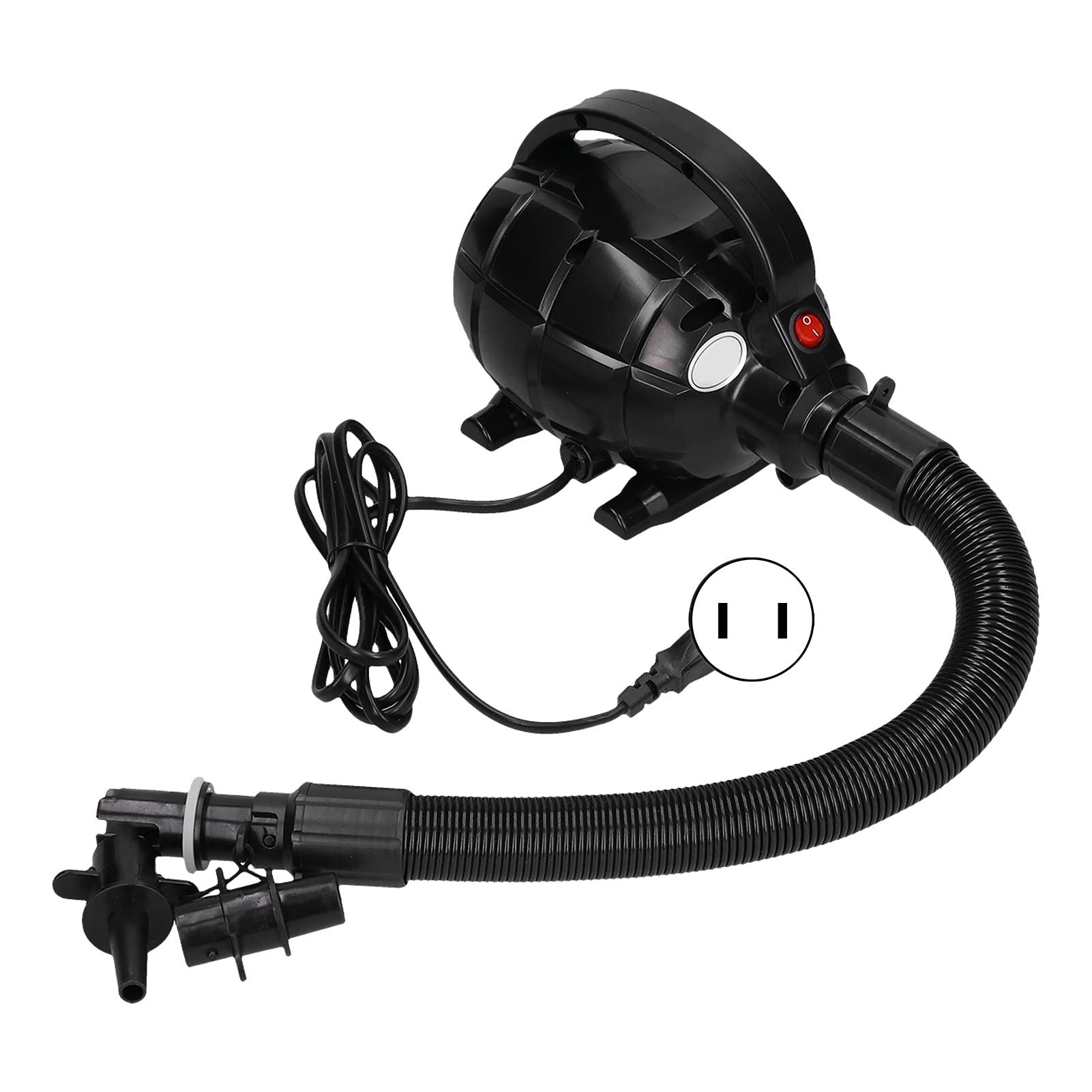 Portable Electric Air Pump 600W - High Pressure 17000PA Inflator Deflator with 3 Nozzles for Air Mattress, Pool Floats, Inflatables - Fast Inflation for Camping, Travel & Home Use