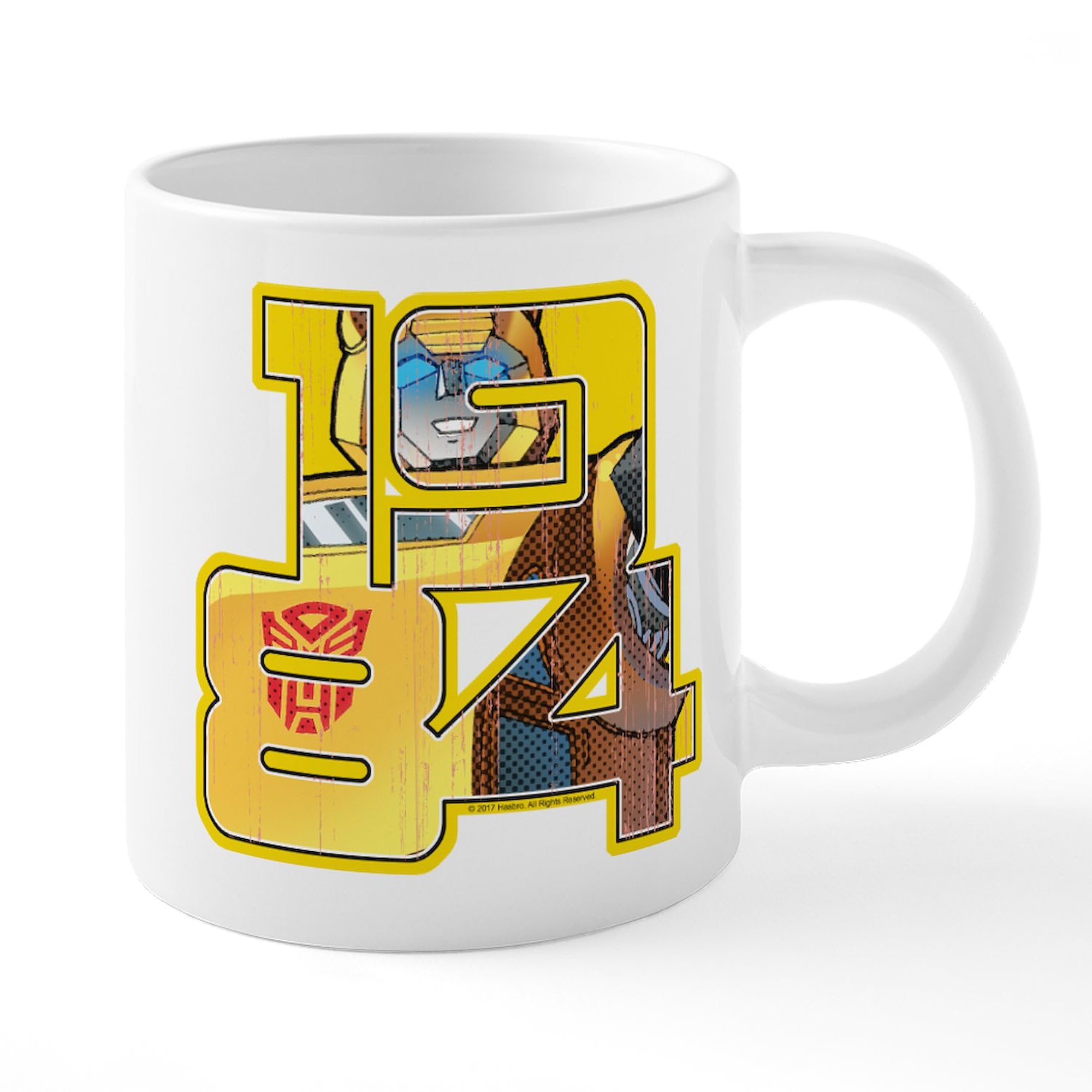 1984 Bumblebee Themed 20oz Ceramic Coffee Mega Mug by CafePress - Perfect for Transformers Fans, Office Use & Gift Giving