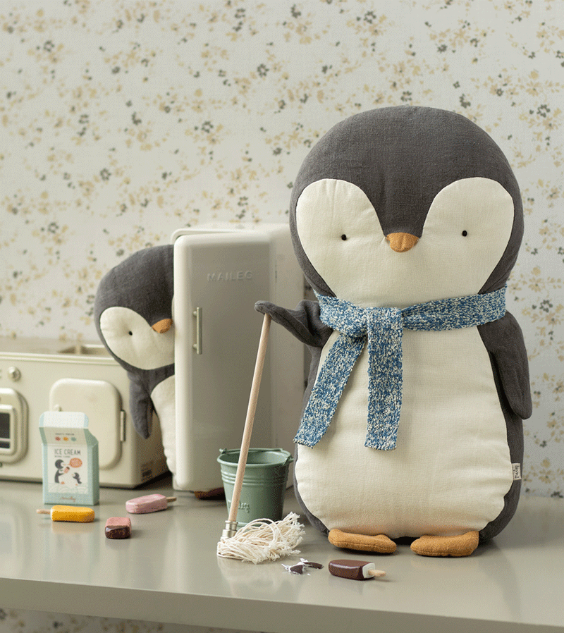 Maileg Medium Penguin Plush Toy - Soft & Cuddly Stuffed Animal for Kids, Perfect for Nursery Decor, Birthday Gifts & Playtime Comfort