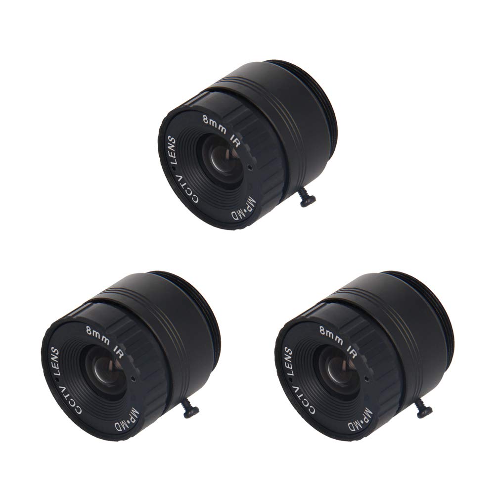 Othmro 3Pcs 8mm CCTV Camera Lens 720P HD F1.4 Aperture, 1/2.5 Inch Wide Angle Security Lens with CS Mount for IP/WiFi Cameras - Perfect for Home Surveillance, Business Monitoring & Panoramic CCTV Systems