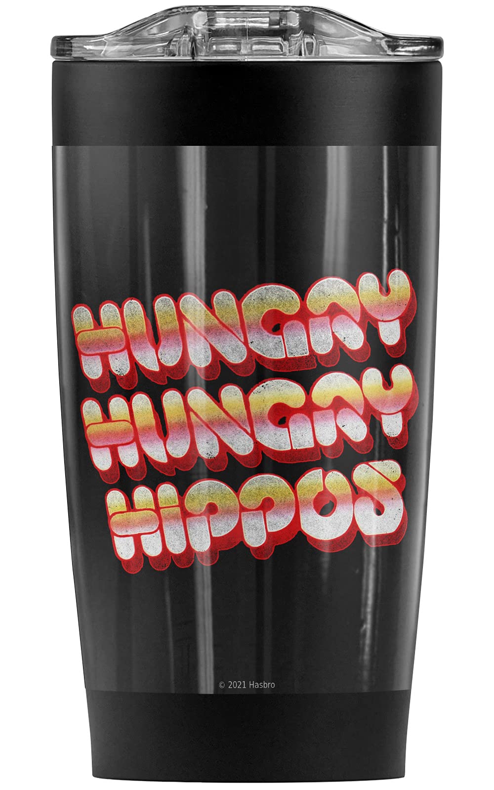 Hungry Hungry Hippos Vintage Logo Stainless Steel Tumbler 20oz - Vacuum Insulated Coffee Travel Mug with Leakproof Sliding Lid | Double Wall Hot & Cold Beverage Cup | Perfect for Office, Commuting, Camping and Outdoor Activities