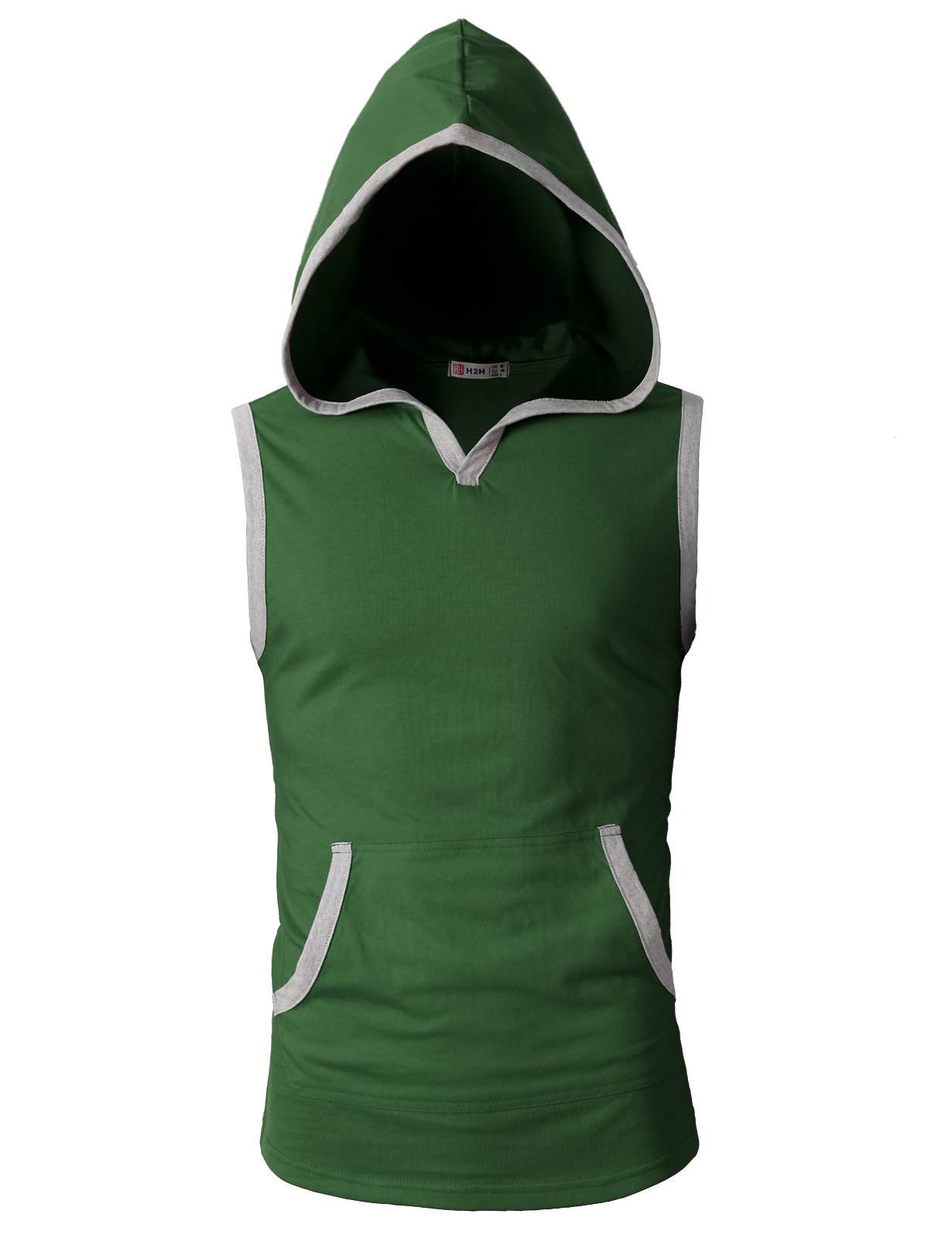 H2H Men's Slim Fit Hoodie Tank Top - Breathable Sleeveless Gym Shirt for Workout & Casual Wear | Moisture Wicking Athletic Top for Running, Training & Street Style