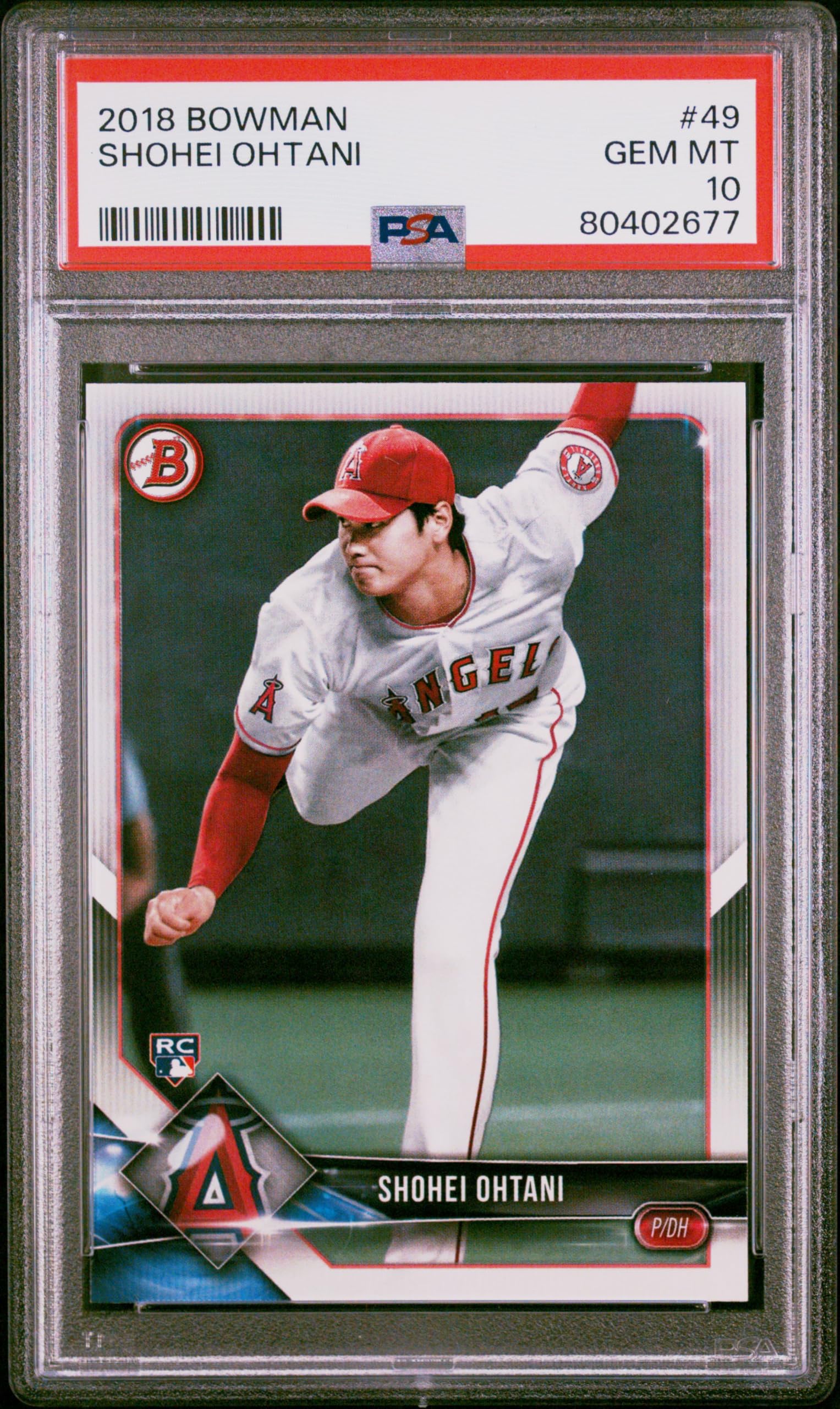 2018 Bowman Shohei Ohtani Rookie Card #49 PSA 10 Gem Mint - Perfect for Baseball Collectors & Sports Memorabilia Enthusiasts