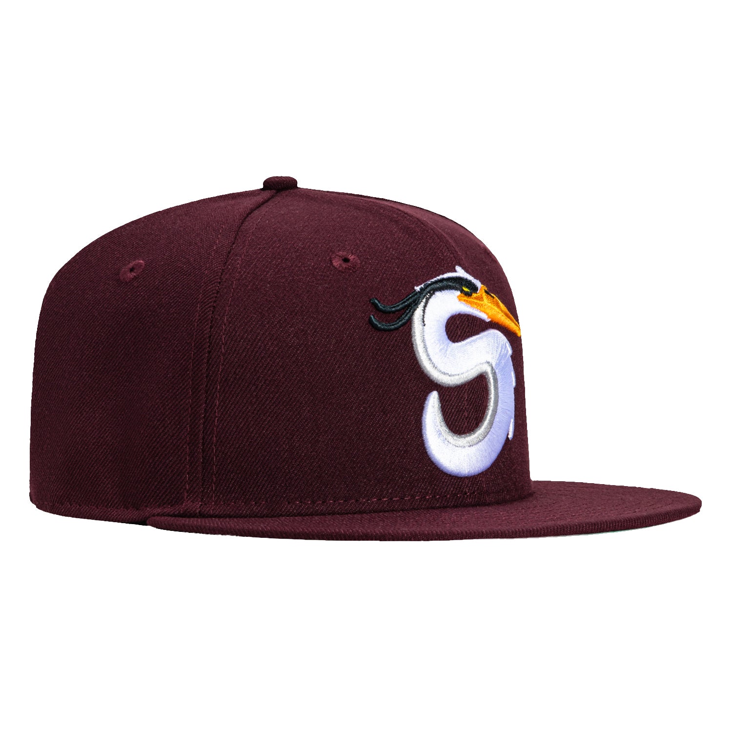 New Era 59Fifty Hillside Goods Herons Snapback Hat - Maroon Red Adjustable Baseball Cap for Men & Women - Perfect for Sports, Streetwear & Casual Outfits