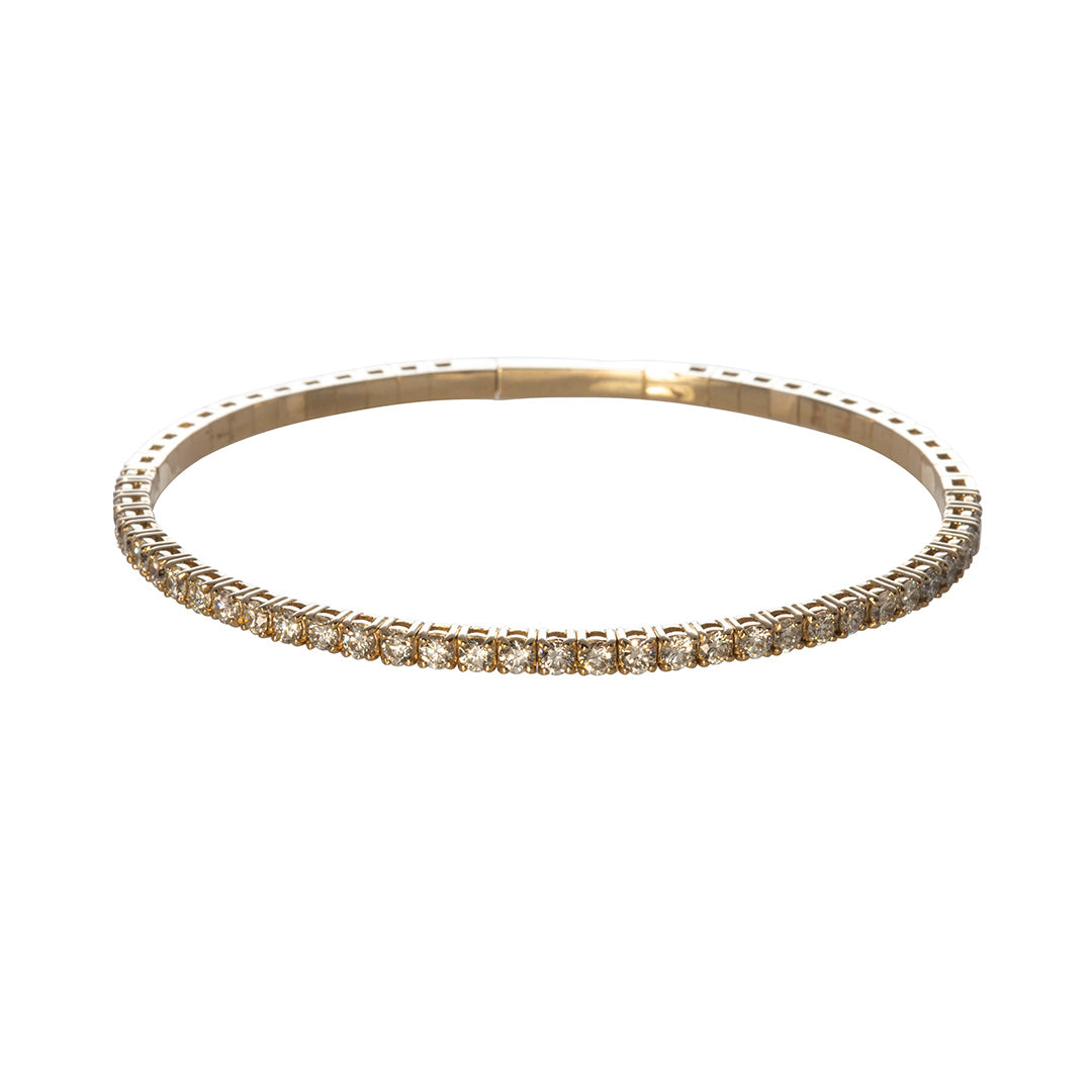2ctw Diamond Tennis Bracelet in 14K Yellow Gold - Flexible & Adjustable for Women - Perfect for Weddings, Anniversaries & Special Occasions