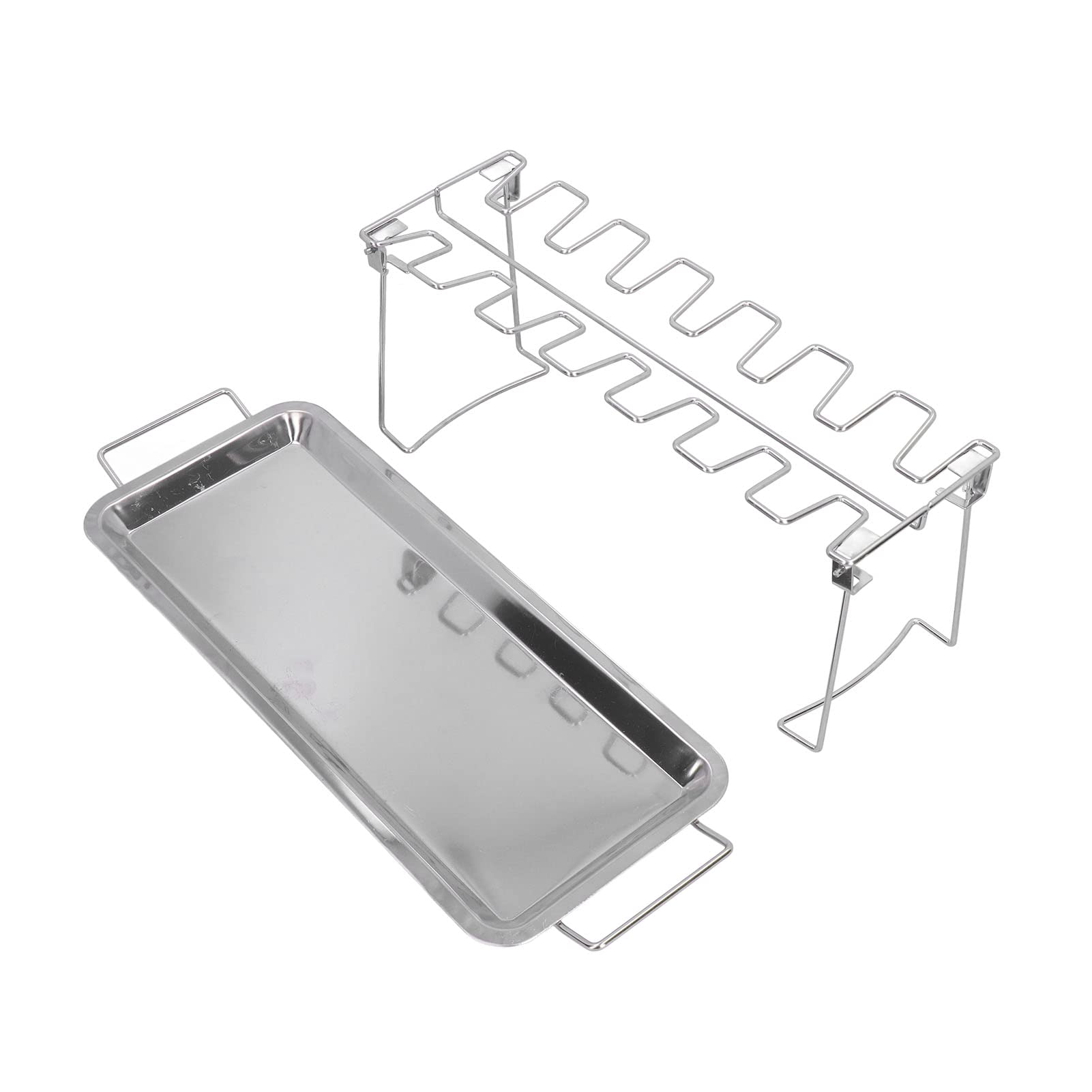Foldable Chicken Wing Leg Rack - Space-Saving BBQ Grill Holder for Camping, Picnics & Backyard Barbecues | Perfect for Outdoor Cooking & Tailgating Parties