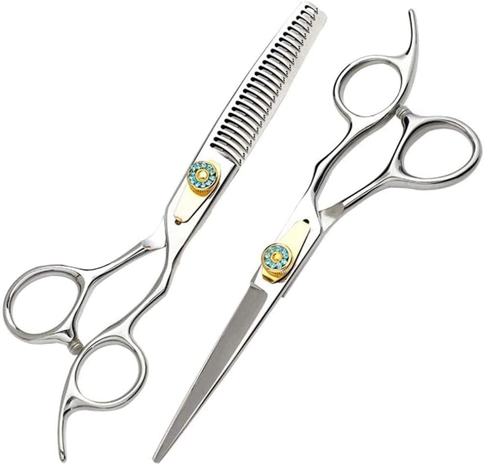 Professional 6 Inch Barber Scissors Set - Stainless Steel Hair Cutting & Thinning Scissors for Salon & Home Hairdressing | Perfect for Stylists, Barbers & DIY Haircuts