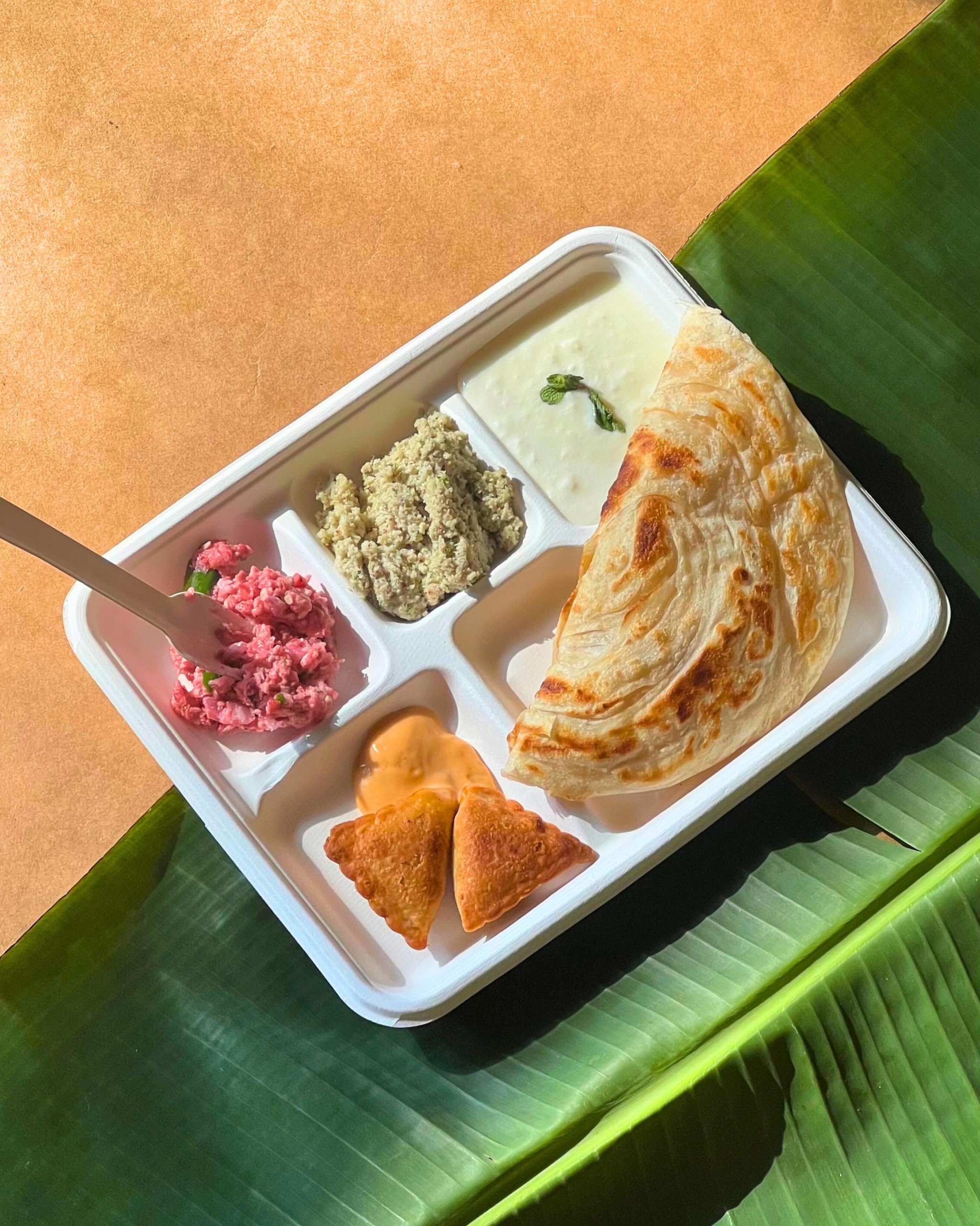 Eco-Friendly Disposable 5-Compartment Meal Trays (25 Pack) - Bagasse, Compostable & Biodegradable Rectangular Plates for Parties, Weddings, Snacks & Dinners - Perfect for Catering, Picnics & Events (White)