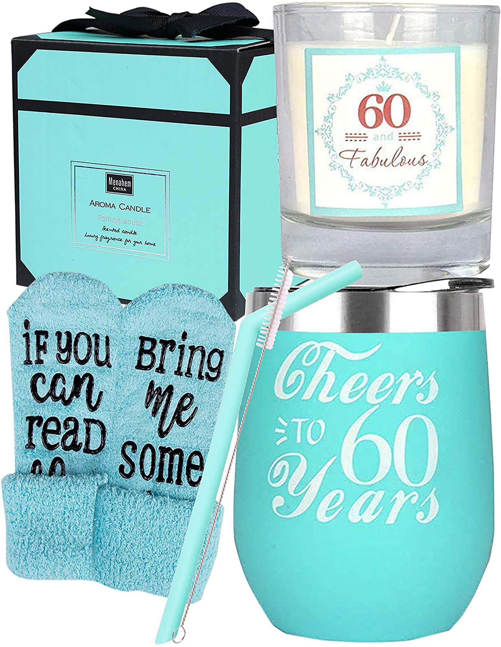 60th Birthday Gifts for Women - Insulated Tumbler Cup with Lid & Straw - Personalized 60 Year Old Woman Gift Idea - Perfect for Birthday Party Decorations, Office Use, Travel & Daily Hydration