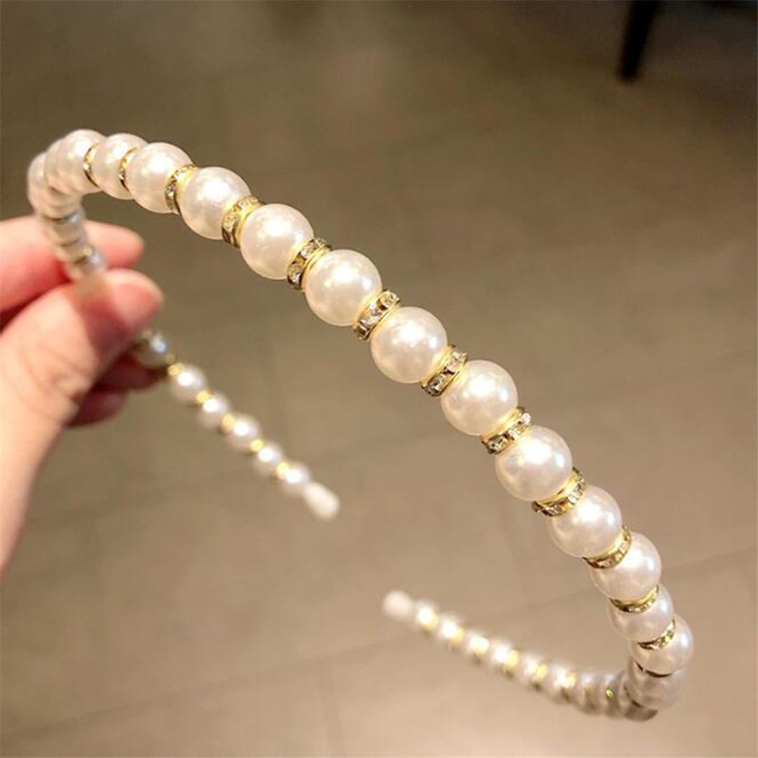Elegant Women's Headbands - Metal Hair Hoop with Beads for Weddings, Bridal & Everyday Hair Accessories | Perfect for Brides, Parties & Fashion Styling