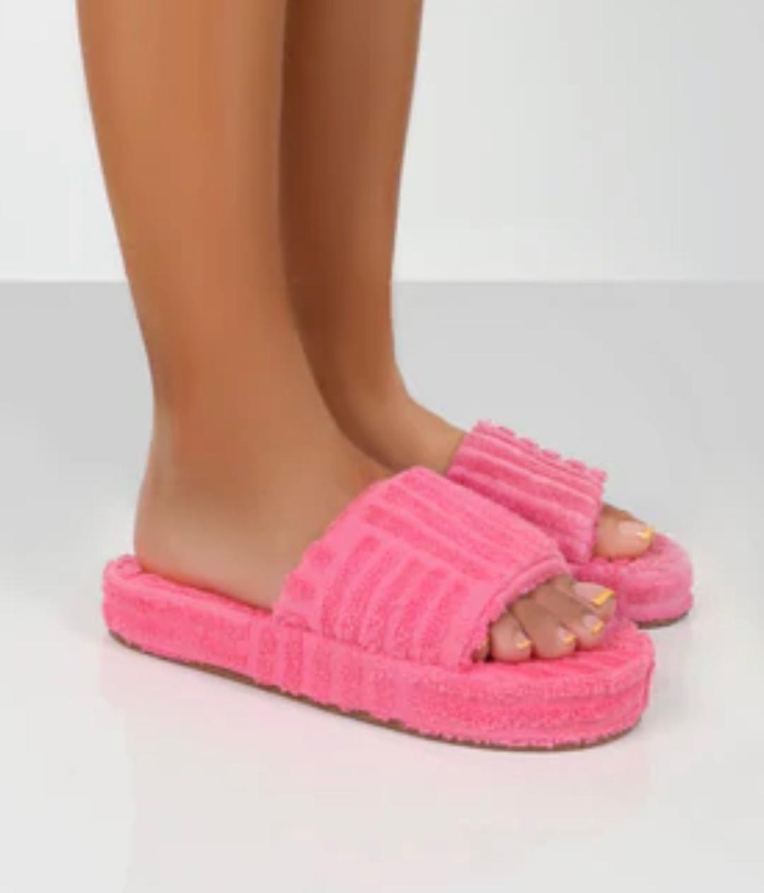 Giavana Women's Pink Slides - Comfortable Soft Sole Summer Sandals for Beach, Pool, and Casual Wear