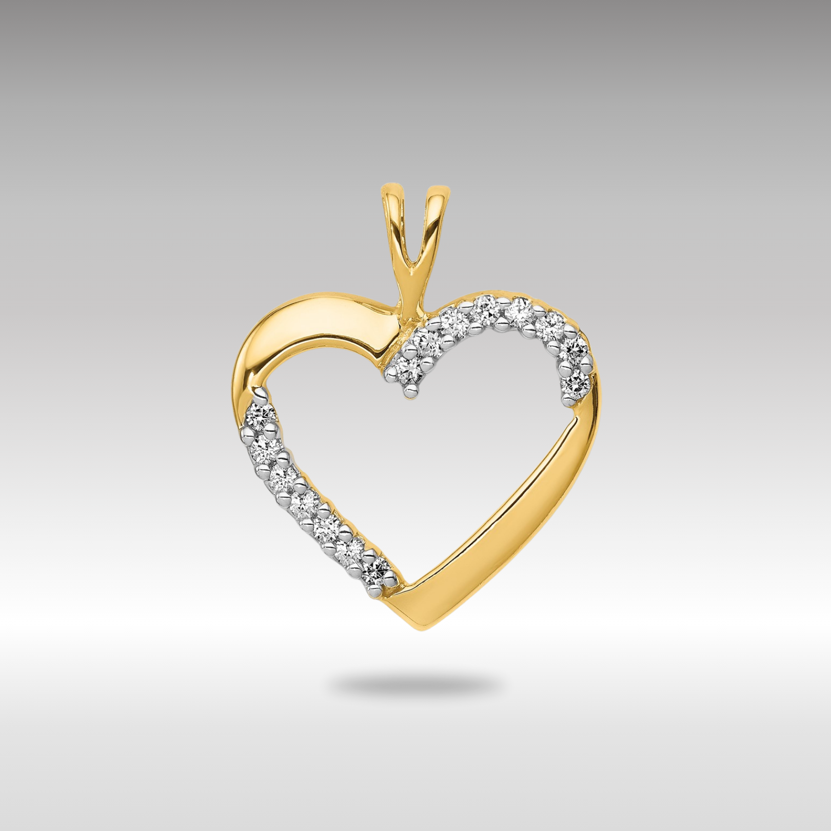 1/6ct Gold Diamond Heart Pendant Necklace - PM4868 016 YA - Perfect for Valentine's Day Gifts & Anniversary Jewelry