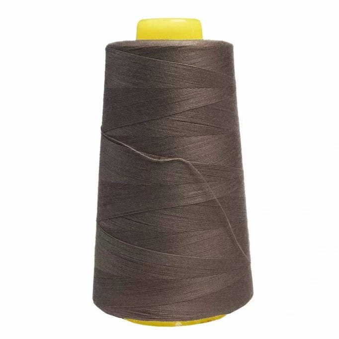Premium Overlock Thread - Brown (5000 Yards) | High-Strength Polyester Sewing Thread for Sergers & Overlock Machines | Ideal for Seam Finishing, Hemming & Decorative Stitching on Fabrics