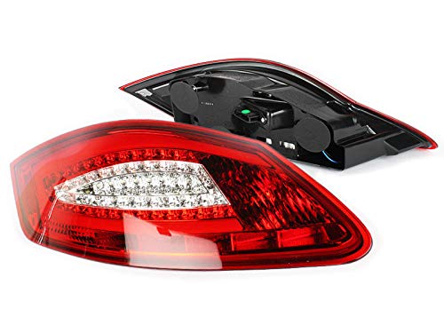 Red & Clear LED Tail Lights for Porsche 987 Boxster & Cayman (2005-2008) - High-Performance Rear Lamps for Enhanced Visibility & Style - Perfect for Night Driving & Car Shows