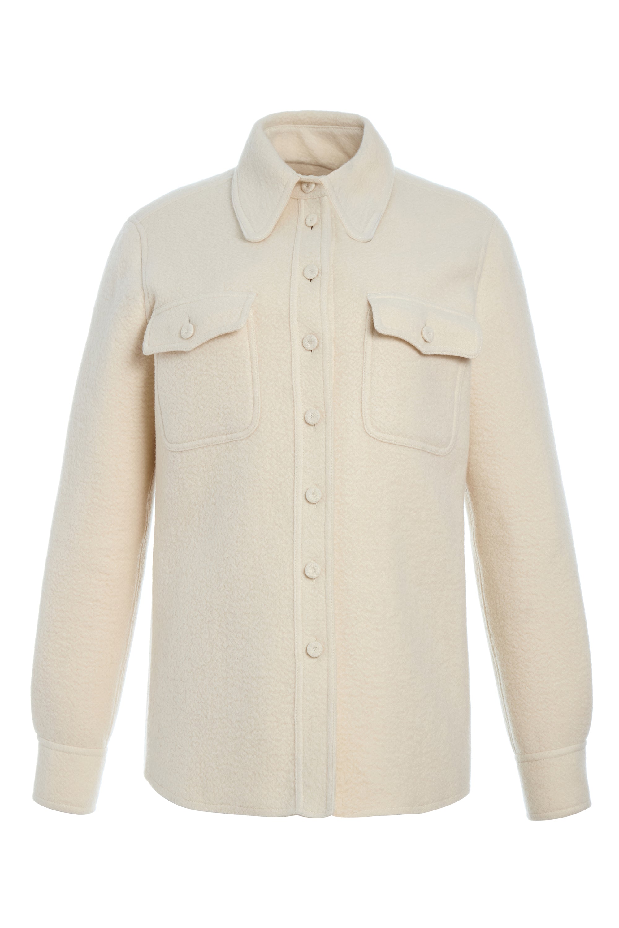 John Austin Ivory Double Face Recycled Cashmere Felt Shirt - Premium Eco-Friendly Men's Casual Wear for Office & Date Nights