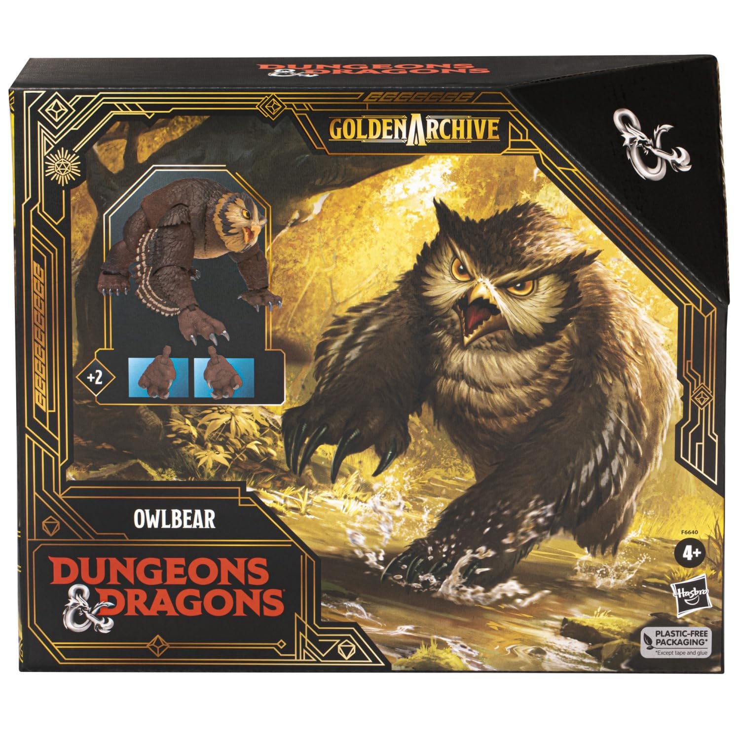 Dungeons & Dragons Golden Archive Owlbear Figure - Premium Collectible Miniature for D&D RPG Tabletop Gaming, Fantasy Roleplay & Display