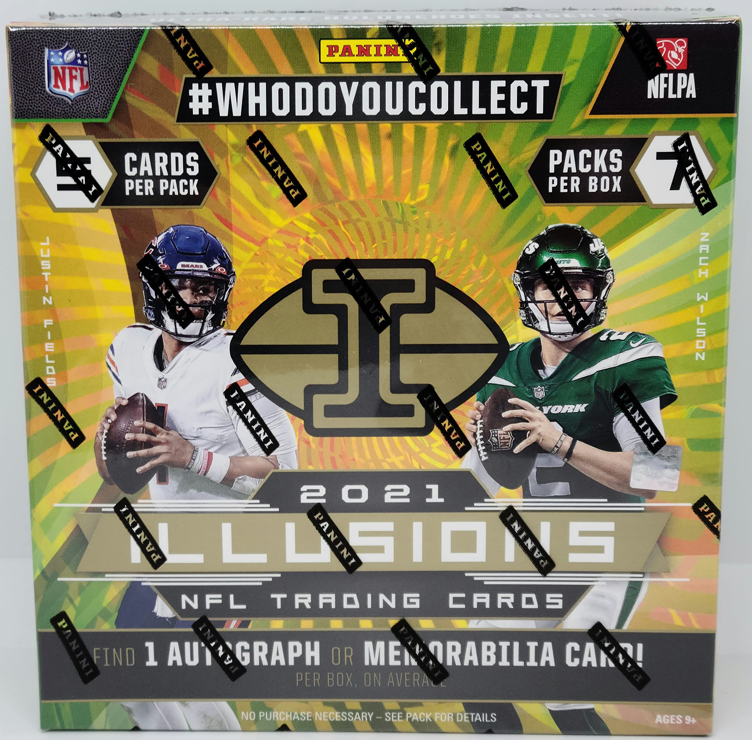 2021 Panini Illusions NFL Trading Cards Mega Box - 7 Packs with Exclusive Inserts | Collectible Football Trading Cards for Fans & Investors | Perfect for Trading, Collecting, and Displaying