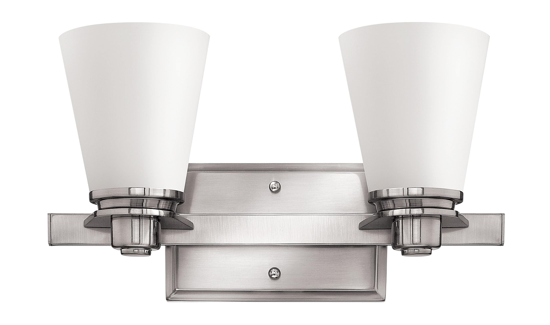 Hinkley Avon Collection Traditional Two Light Bathroom Vanity Fixture in Brushed Nickel – Perfect for Modern and Classic Bathroom Decor