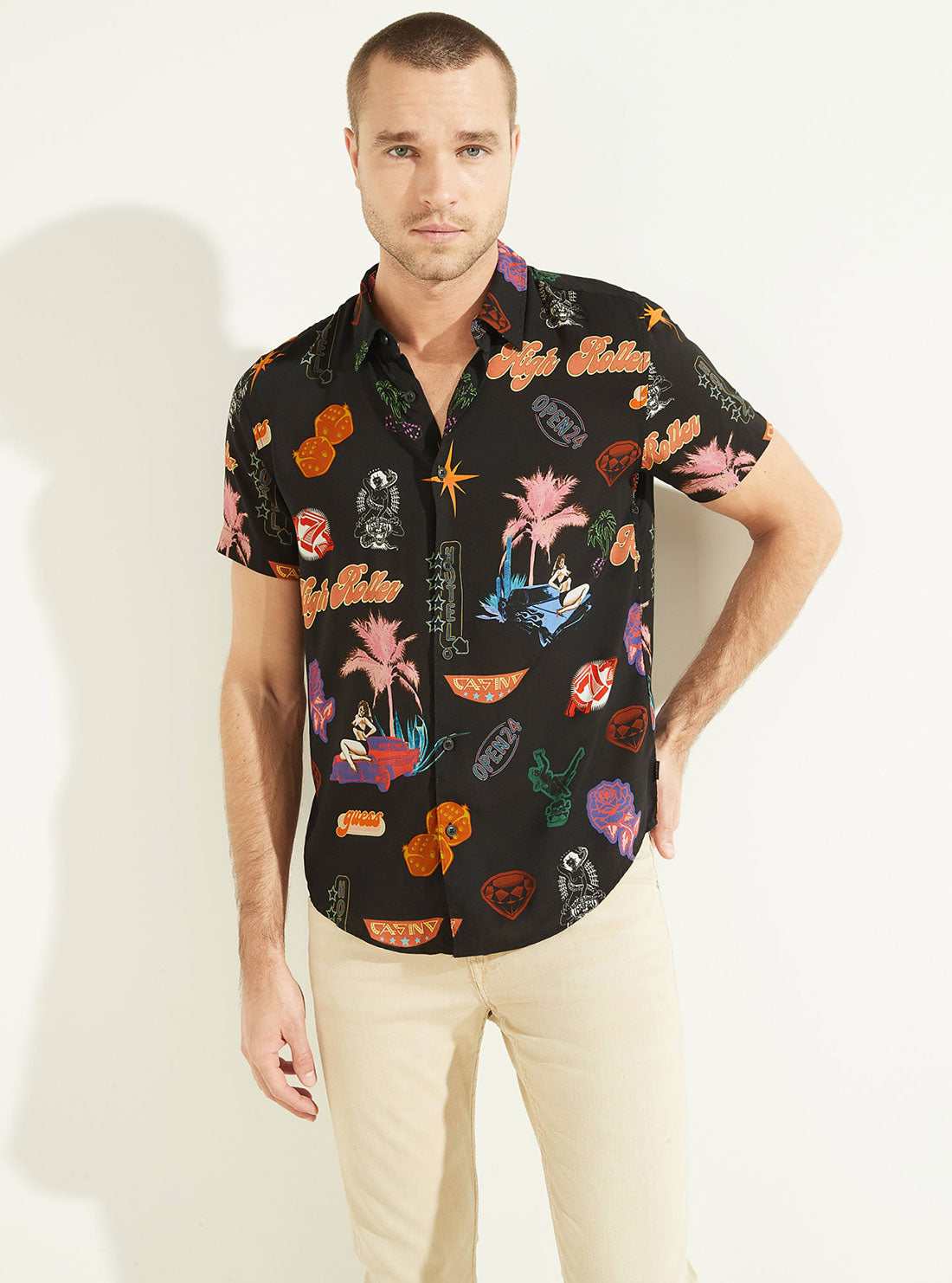 Eco-Friendly Black Rayon Shirt for Men & Women - Comfortable Travel & Road Trip Casual Wear - Perfect for Outdoor Adventures, Camping, and Summer Vacations