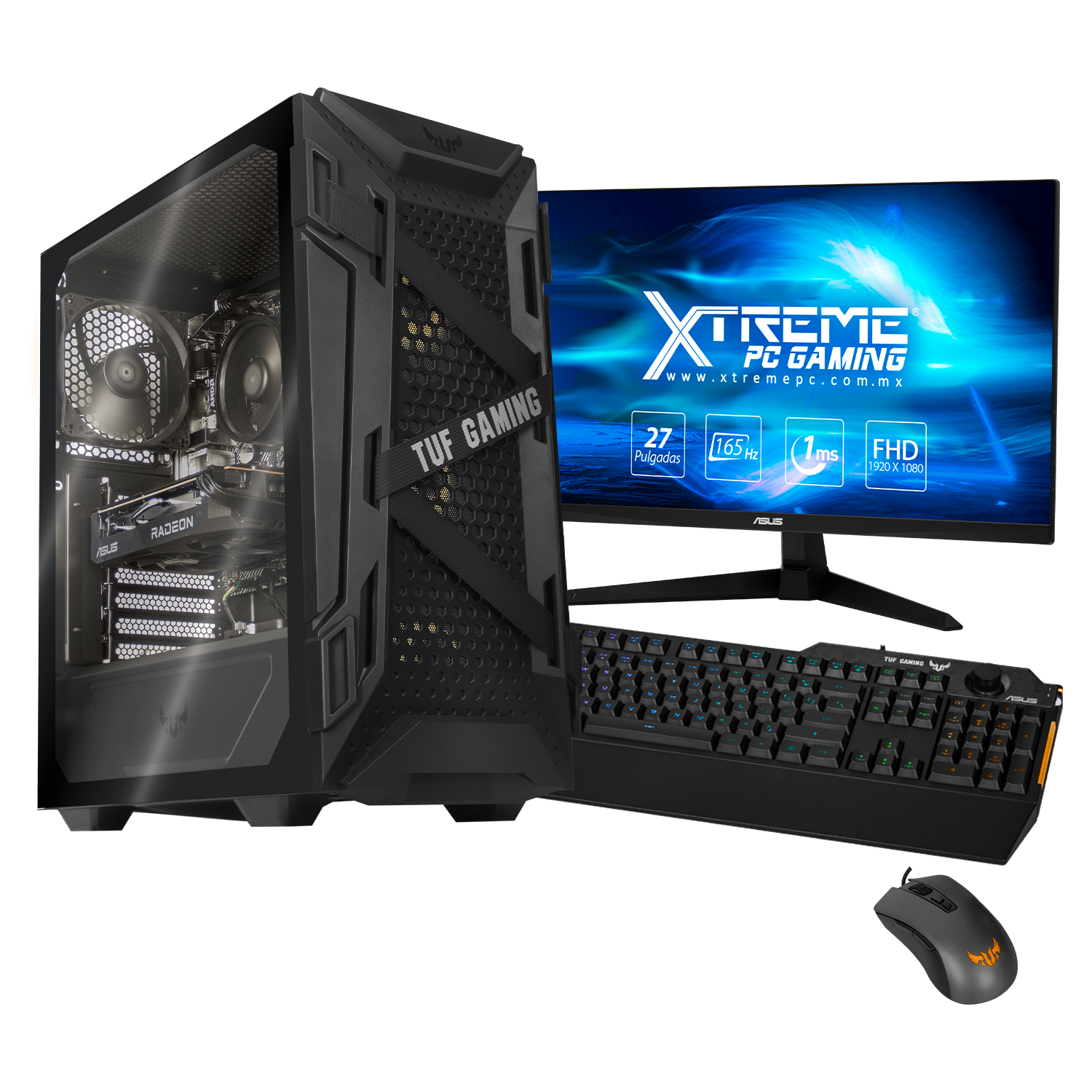 Xtreme PC Gaming Desktop - AMD Ryzen 7 5700G, Radeon RX 7600, 32GB RAM, 1TB SSD + 4TB HDD, 27