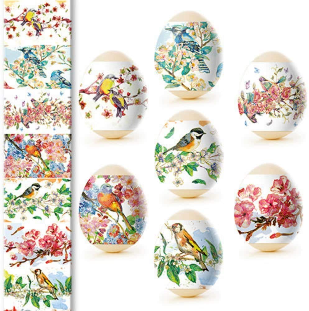 Ukrainian Thermo Heat Shrink Sleeve Easter Egg Wraps - Pysanka Decorating Kit for 7 Eggs (Akvarel Design) - Perfect for Easter Crafts, Holiday Decorations & DIY Gift Wrapping