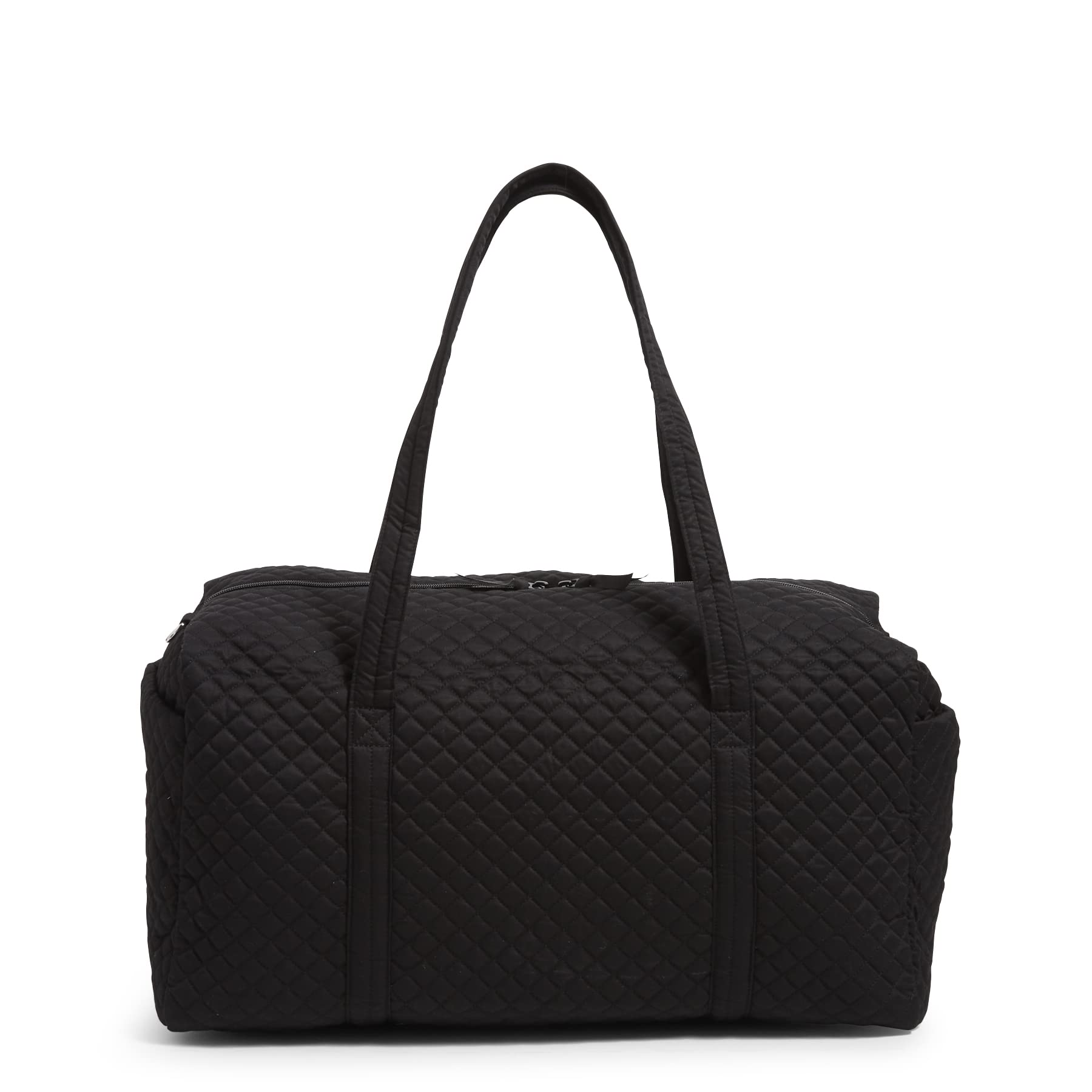 Vera Bradley Women's Large Cotton Travel Duffel Bag - Spacious Carryall for Gym, Weekend Trips & Overnight Stays - True Black One Size