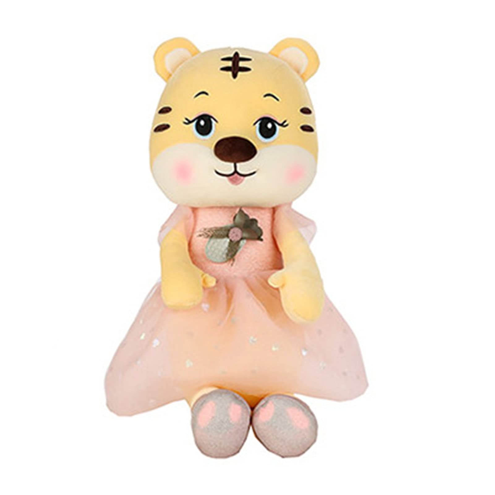 Cute Plush Tiger Doll with Skirt - Soft Stuffed Animal Toy, Finely Stitched PP Cotton for Home Decor, Kids Gift & Nursery Decoration | Perfect for Bedroom, Living Room & Birthday Presents