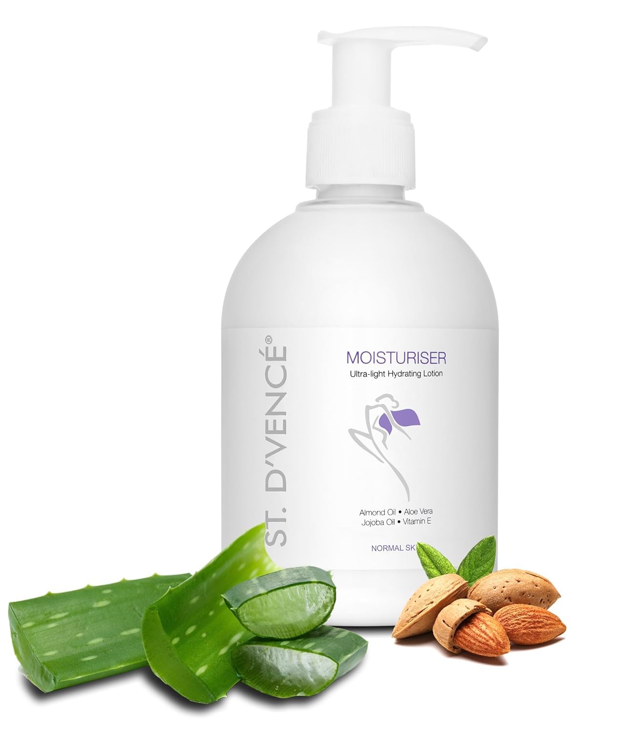 ST. D'VENCE Original Body Lotion with Almond Oil & Aloe Vera - Moisturizing Winter Cream for Dry & Normal Skin | Lightweight Hydrating Lotion for Women & Men | 300ml | Perfect for Cold Weather & Daily Skincare Routine