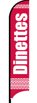 Feather Flag Banner - Red & White Dinettes Design | Outdoor Advertising & Event Decoration | Perfect for Grand Openings, Sales, and Sports Events