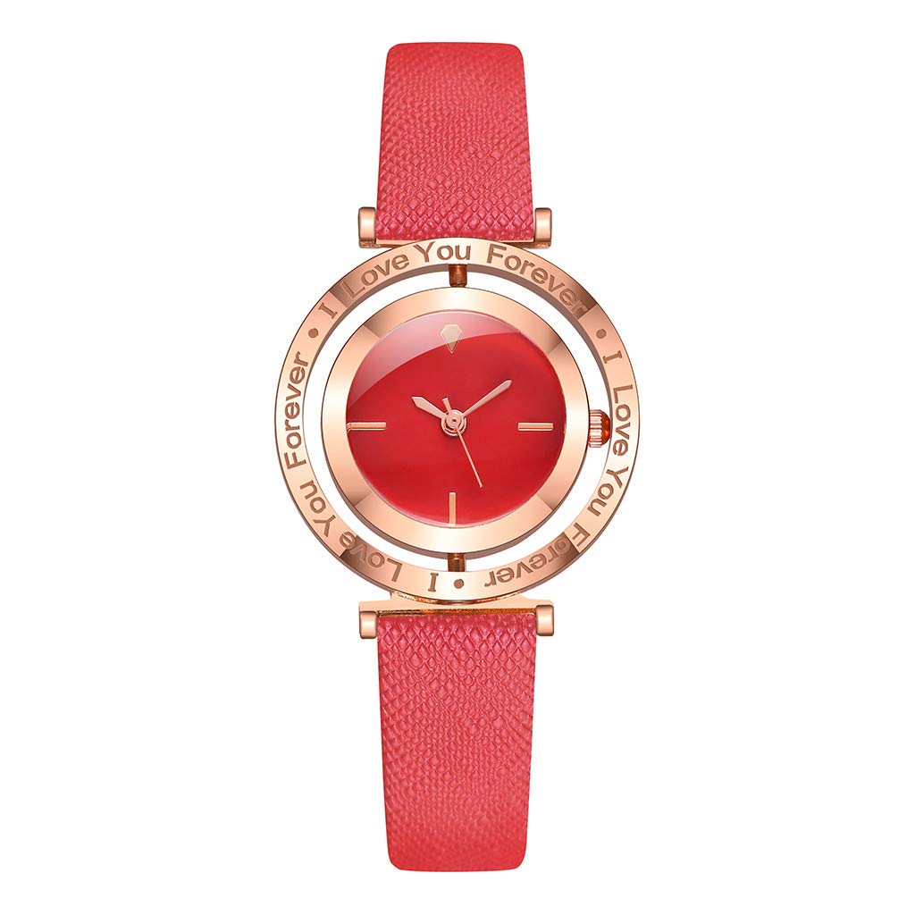 Elegant Women's Quartz Analog Watch with Leather Strap - Stylish Casual Wristwatch for Everyday Wear, Office & Date Nights