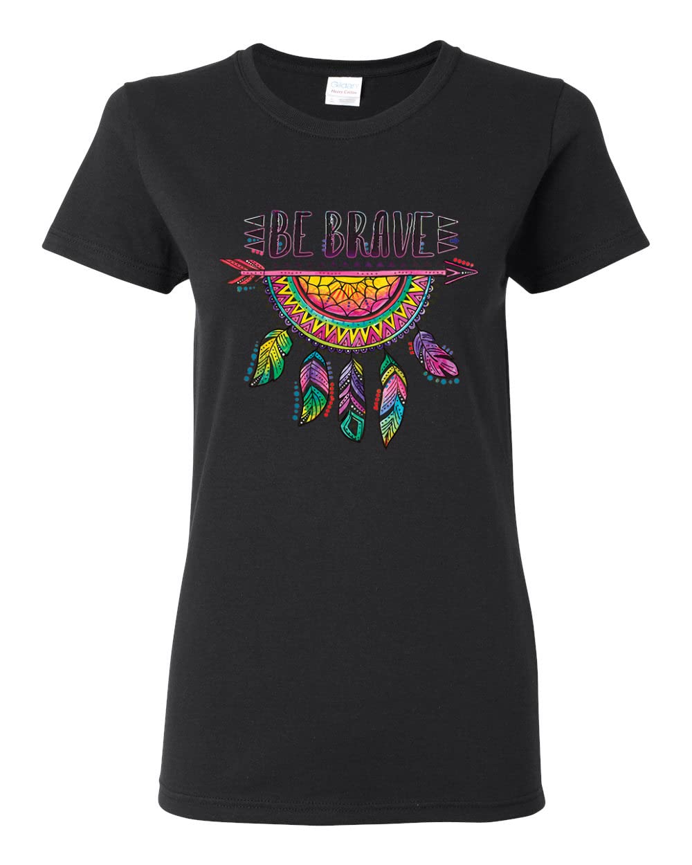 Brave Dreamcatcher Women's T-Shirt | Dean Russo Pop Art Inspired Colorful Neon Design | Perfect for Casual Wear, Music Festivals & Artistic Expression