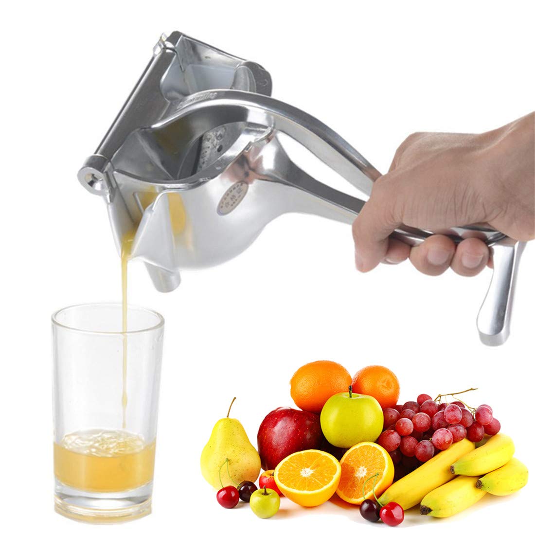 Premium Manual Citrus Juicer - Heavy Duty Aluminum Alloy Lemon & Orange Squeezer - Easy Hand Press Fruit Juice Extractor Tool for Fresh Lemonade, Cocktails & Healthy Drinks
