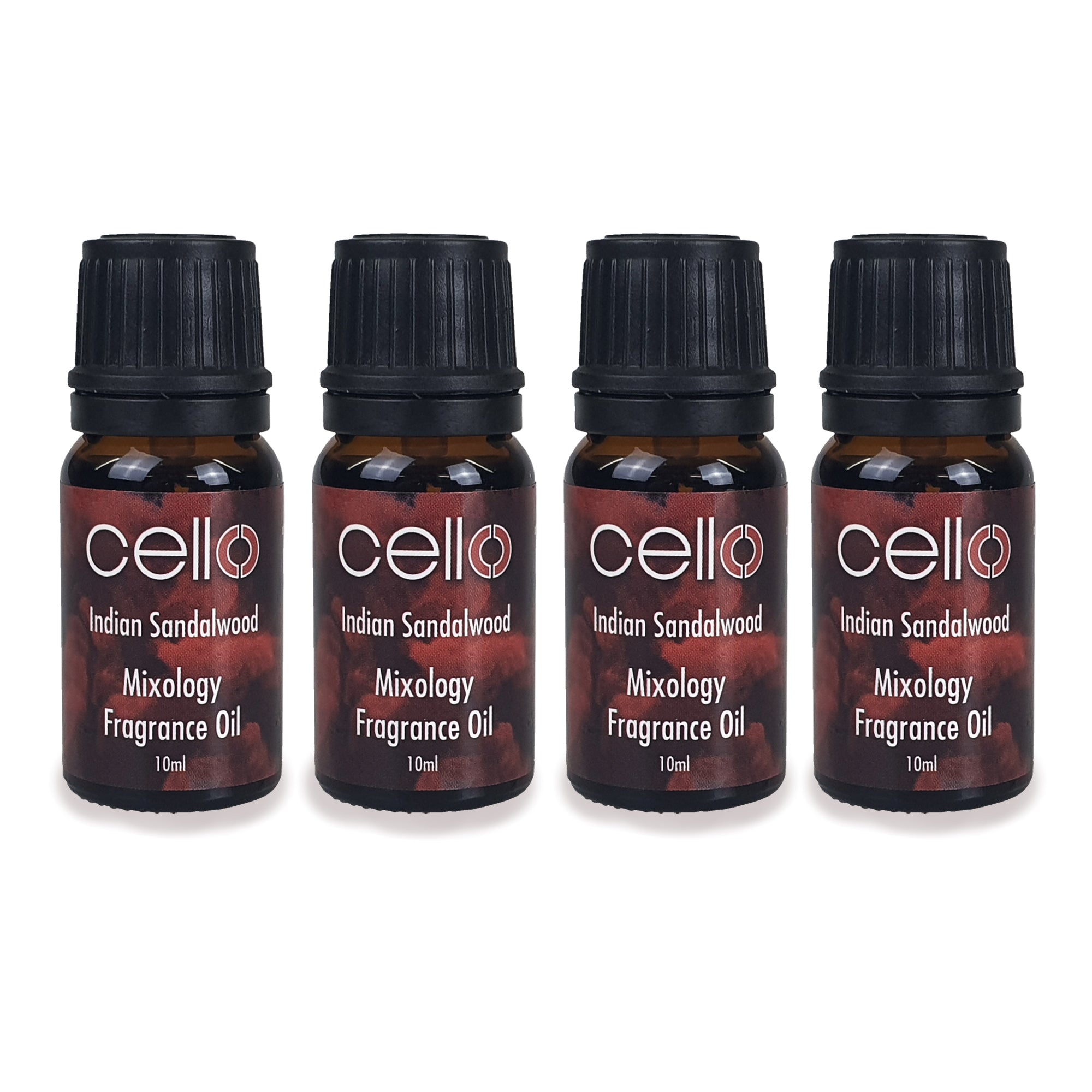 Premium Cello Mixology Fragrance Oil Set - Pack of 4 | Exotic Indian Sandalwood Scent for Aromatherapy, Home Diffusers & DIY Candles