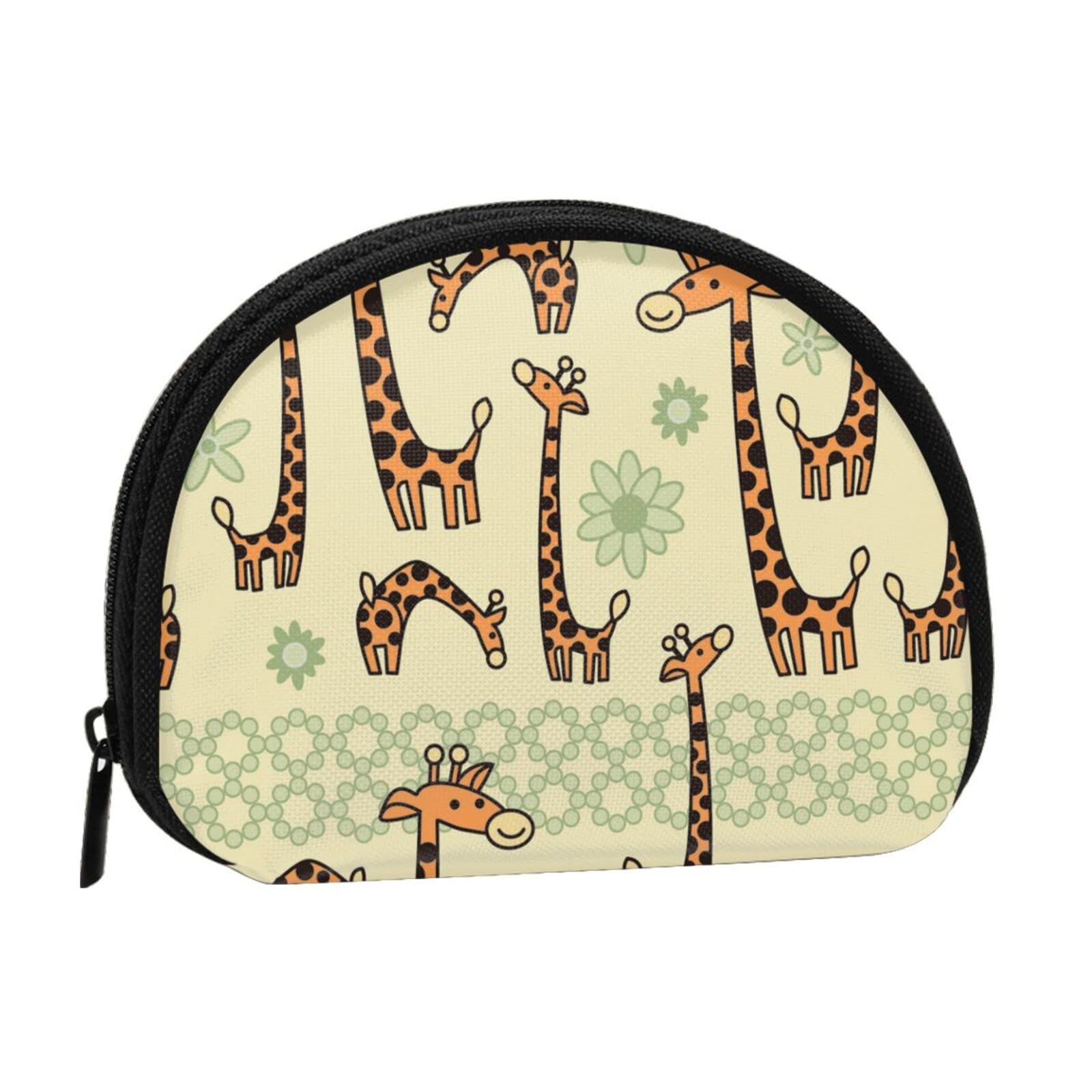 Unisex Zippered Cash Purse & Coin Pouch - Waterproof Travel Wallet for Cards, Keys, Passport, Makeup & Stationery - Durable Giraffe Print Organizer for Women Men Kids | Perfect for Travel, Shopping & Daily Essentials Storage