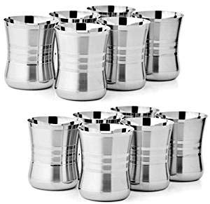 Planet 007 12-Piece Stainless Steel Tumbler Set - Insulated Double Wall Glasses for Hot & Cold Drinks - Perfect for Coffee, Tea, Water, Juice, Smoothies - Ideal for Home, Office, Camping and Outdoor Use
