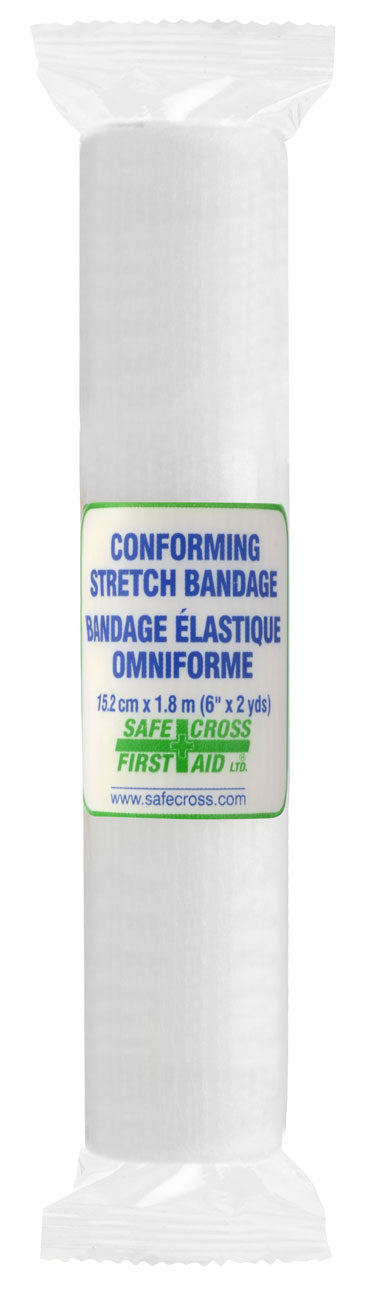 Conforming Stretch Bandage 6 Inch x 1.8 Meter - Self-Adhesive Medical Wrap for First Aid, Sports Injuries & Wound Care