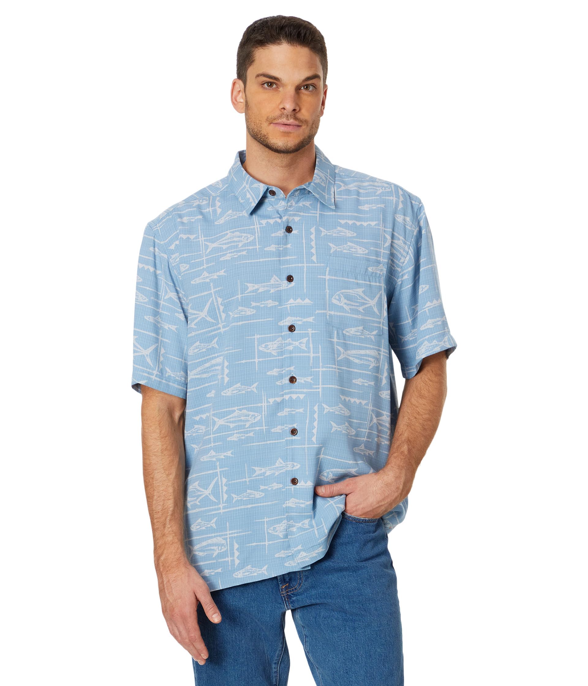 Quiksilver Men's Bento Button Up Woven Shirt - Casual Short Sleeve Hawaiian Style Beach Shirt for Summer Vacation & Outdoor Activities