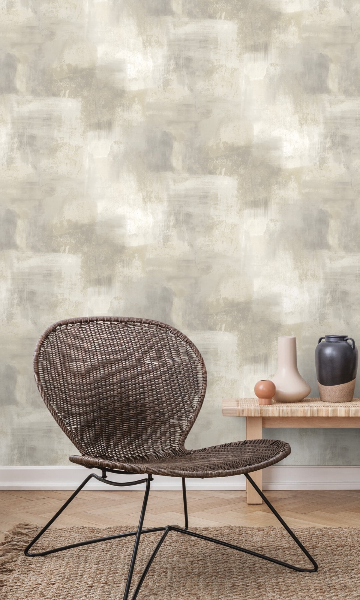 Beige Plain Concrete Textured Wallpaper R8394 - Self-Adhesive Peel & Stick Wallpaper for Bedroom, Living Room, Office - Modern Industrial Home Decor