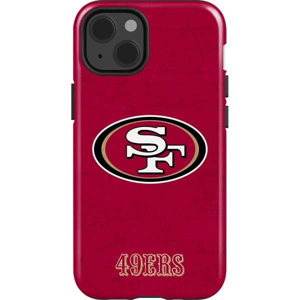 Officially Licensed NFL San Francisco 49ers Distressed Design Impact Phone Case for iPhone 14 - Durable Protection for Football Games & Daily Use