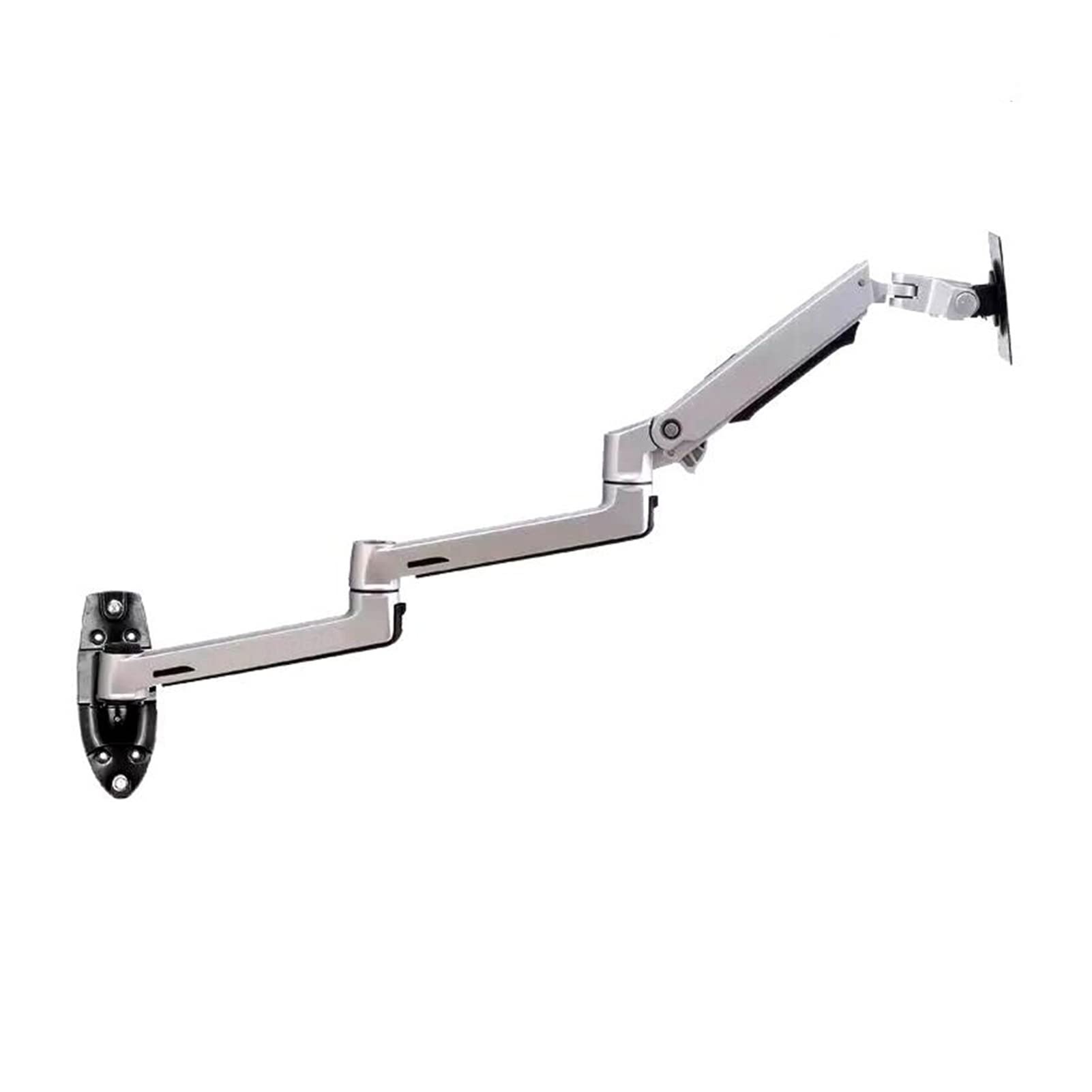 Ultra Long Aluminum Monitor Stand Wall Mount - Full Motion Adjustable Monitor Arm with Mechanical Spring for Desk, Silver | Perfect for Home Office, Gaming Setup & Workspace Ergonomics