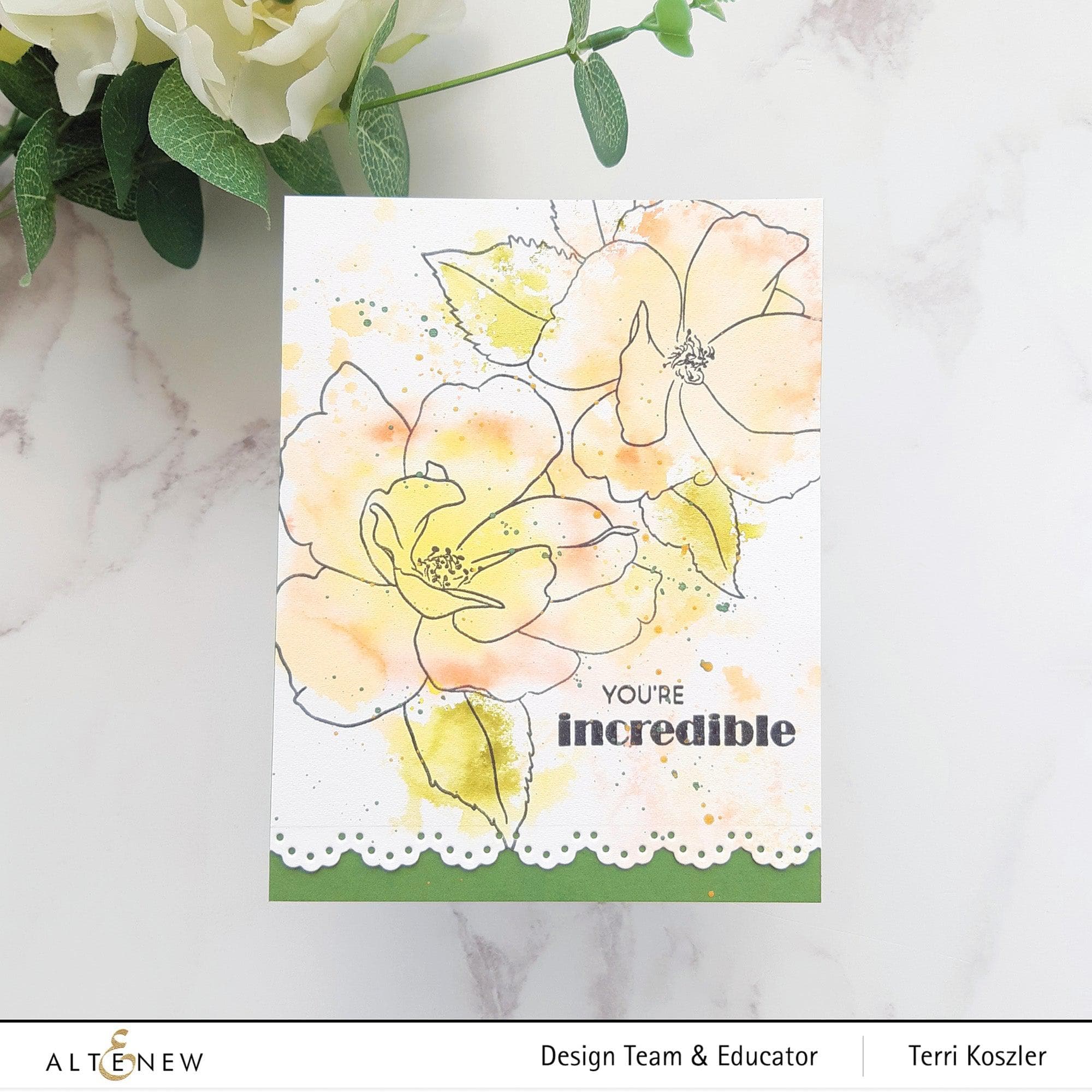 China Rose Outline Stamp Set for DIY Painting - Floral Art Stamps for Scrapbooking, Card Making & Home Decor