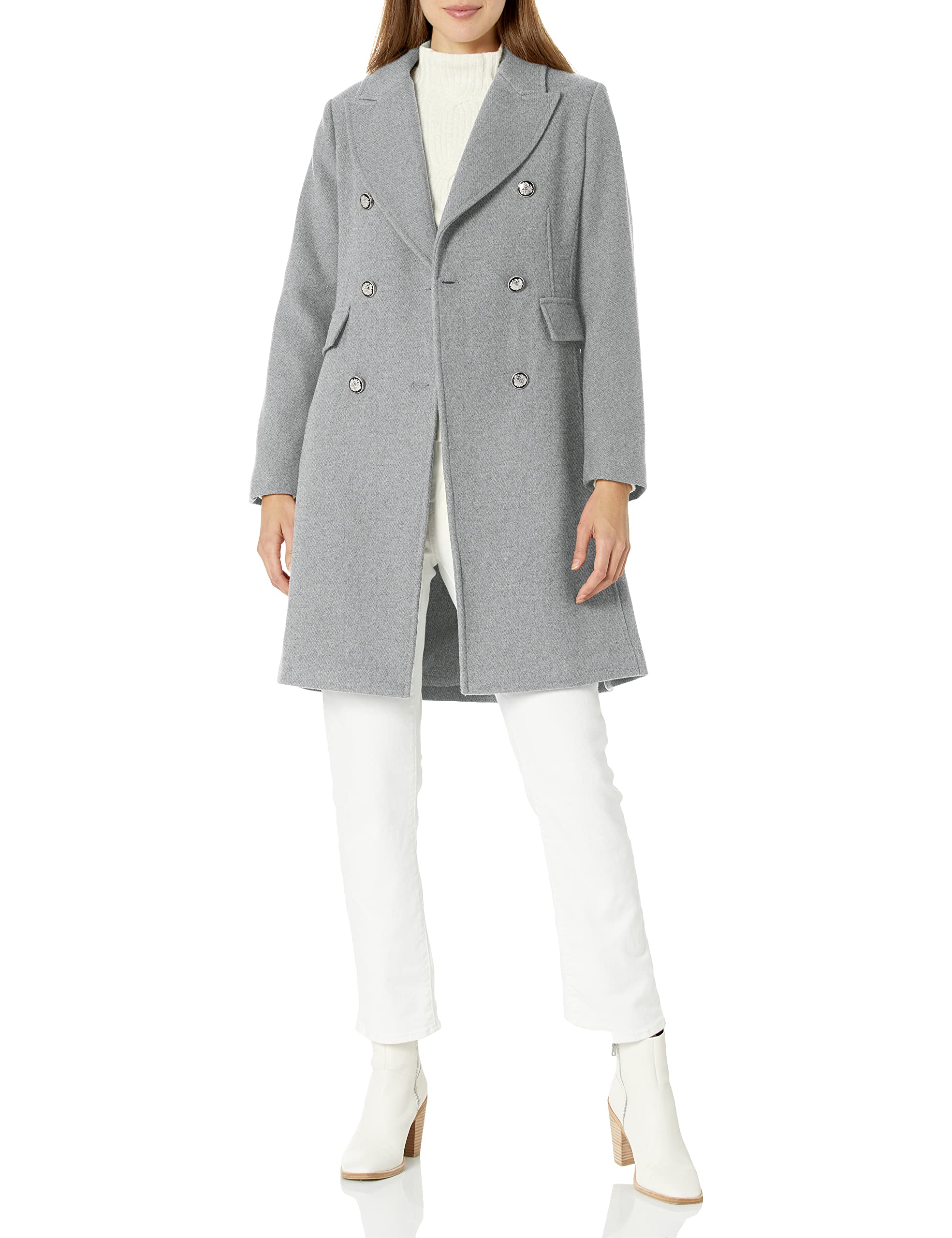 Vince Camuto Women's Wool Blend Military Coat - Winter Warm Long Trench Coat with Belt, Fashionable Outerwear for Fall & Winter | Perfect for Office, Dating & Outdoor Activities