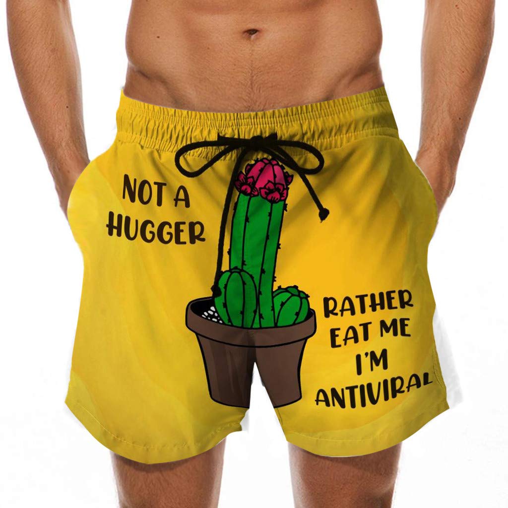 Men's Quick-Dry Athletic Shorts with Lace-Up Design & Funky Print - Breathable Workout Shorts for Gym, Running, Beach - Perfect Father's Day Gift for Summer Holidays & Music Festivals