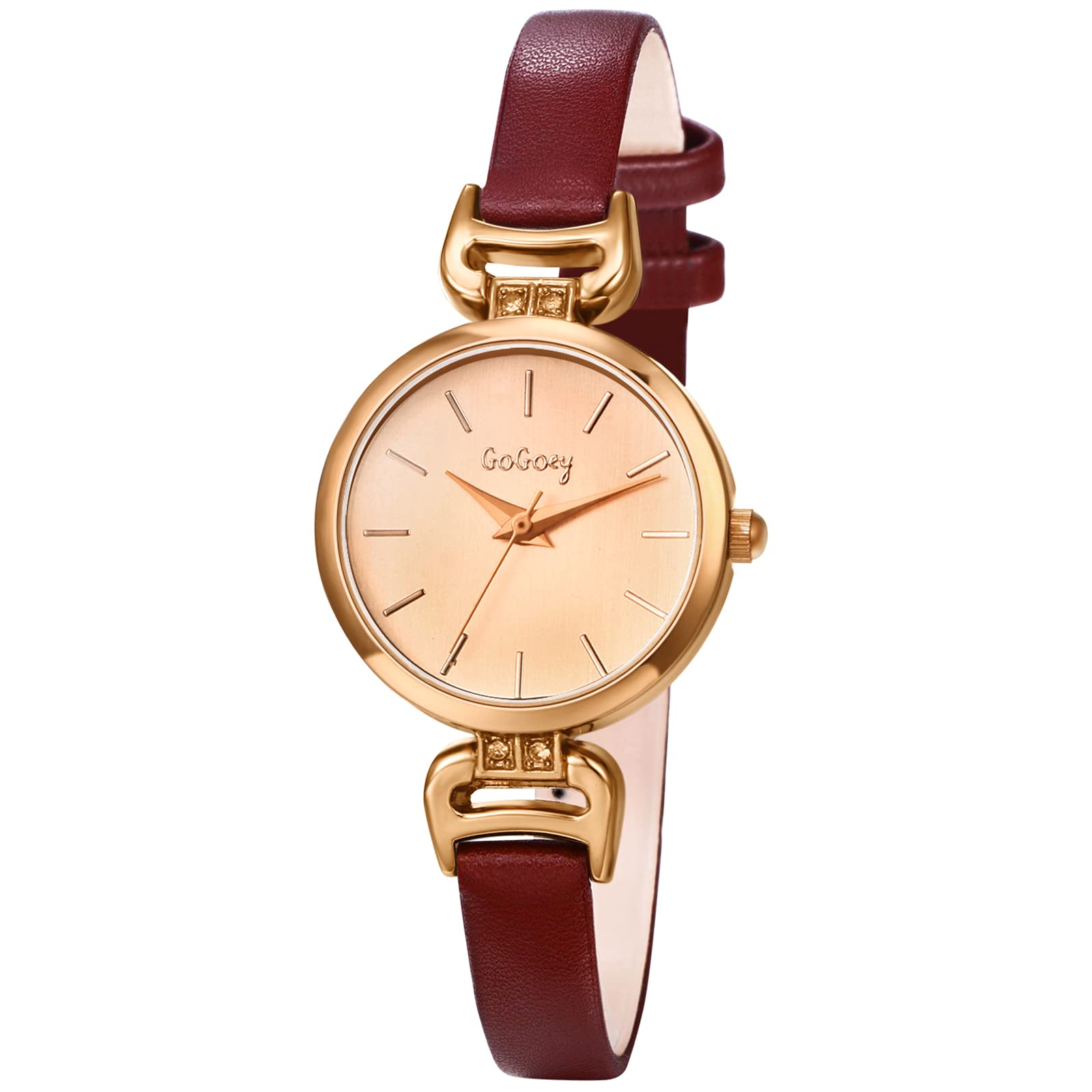 Avaner Women's Leather Watch - Slim Strap, Small Face Analog Quartz Wristwatch for Ladies | Elegant Dress Watch for Office, Business & Formal Occasions