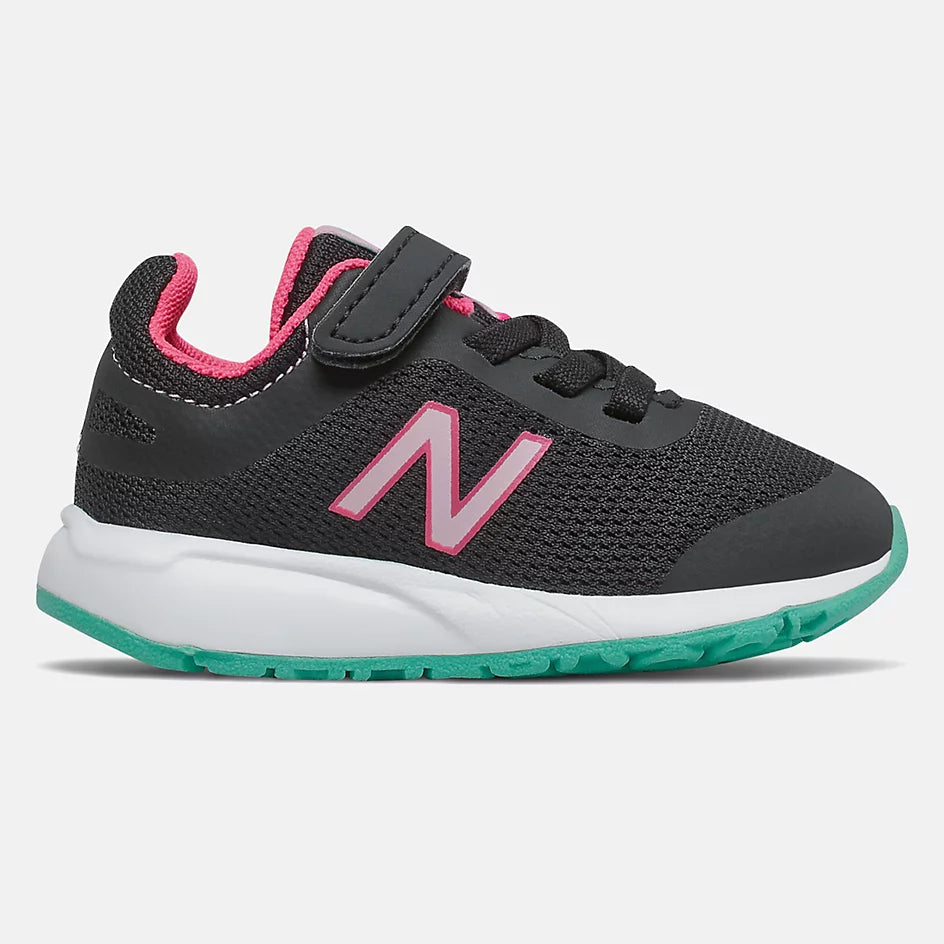 New Balance 455v2 Baby & Toddler Sneakers - Black/Pink Lemonade/Summer Jade | Comfortable Kids Shoes for Walking & Playtime