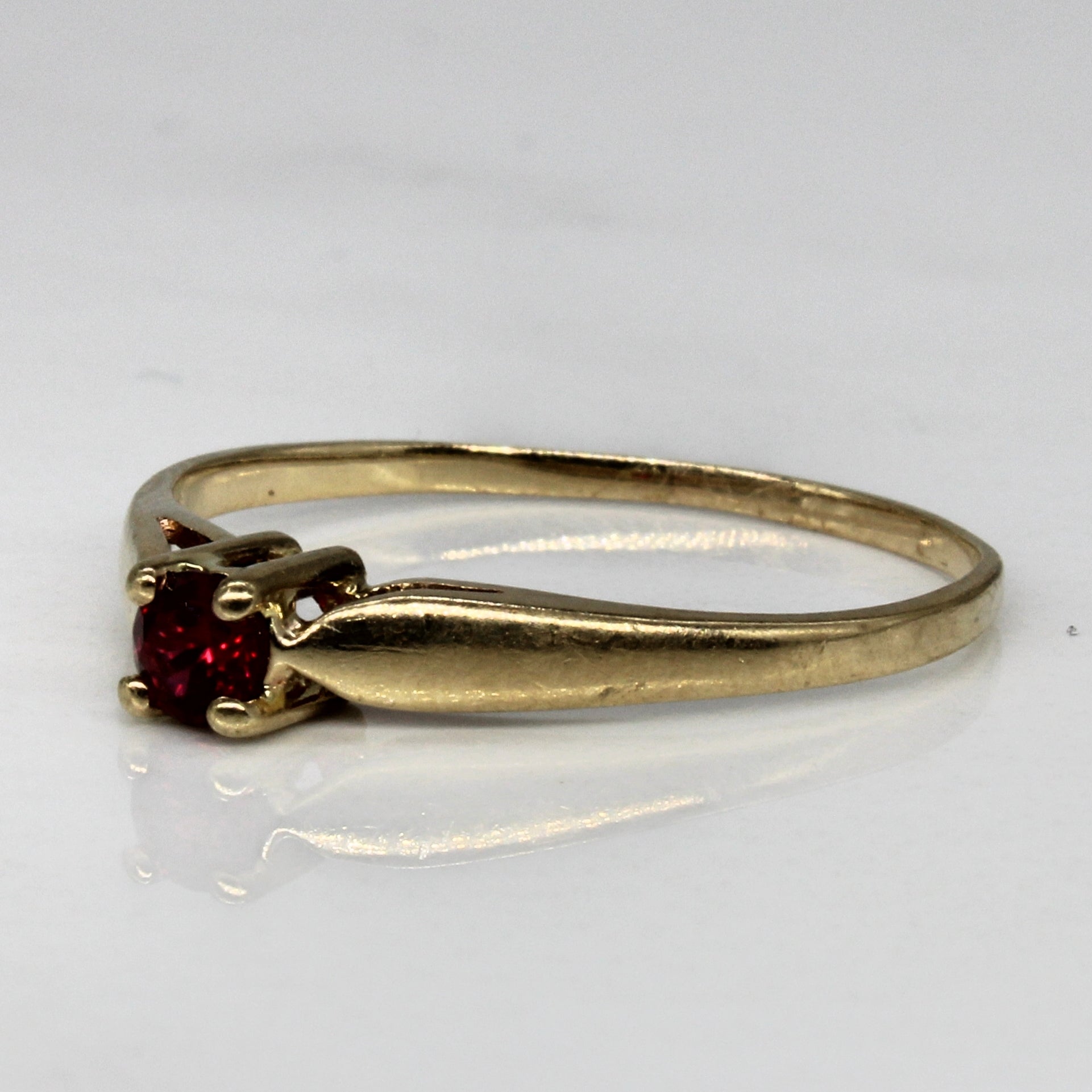 Synthetic Ruby Cathedral Engagement Ring - 0.20ct Oval Cut Gemstone Ring in Size 9 - Perfect for Wedding, Anniversary & Valentine's Day Gifts
