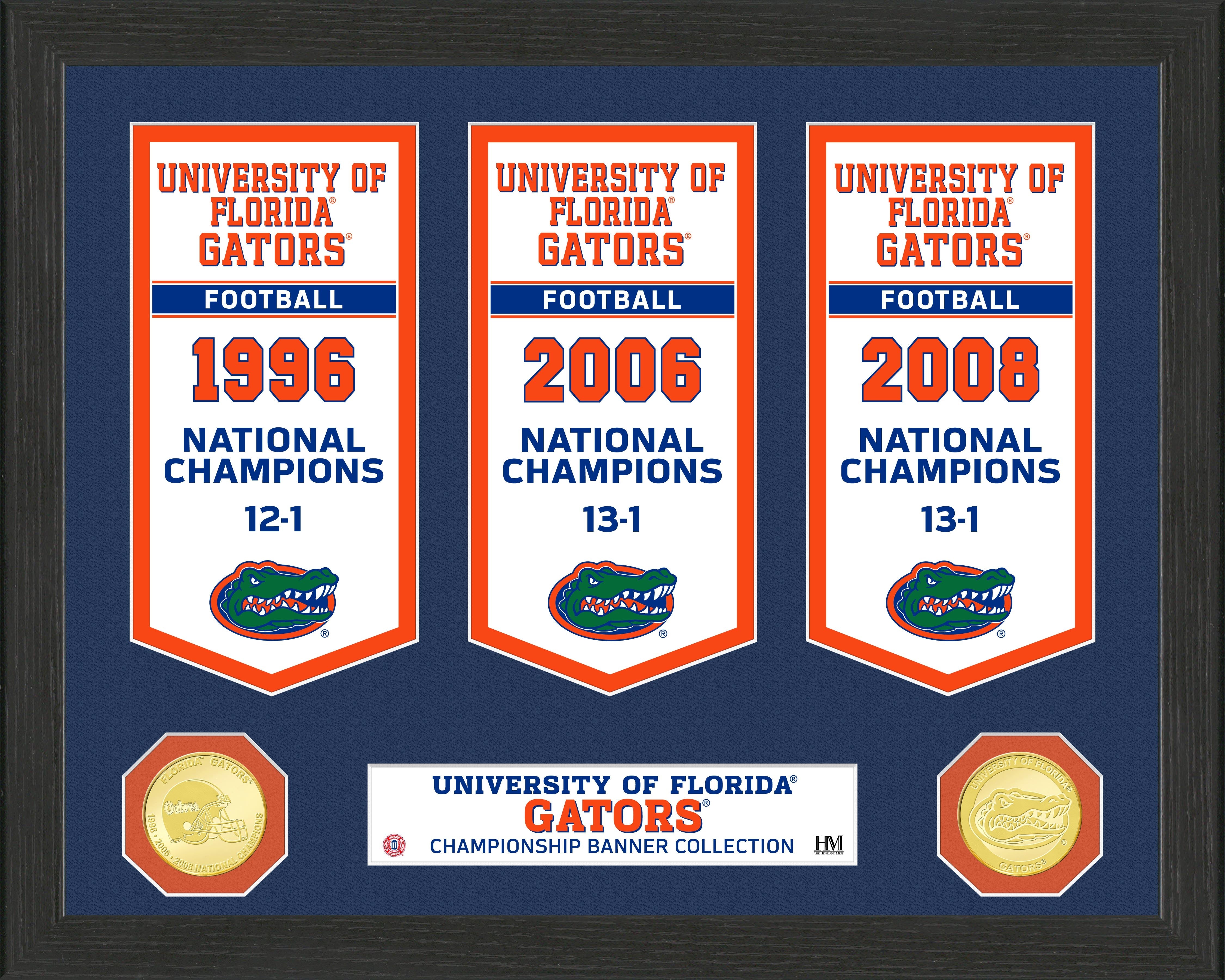Florida Gators National Champions Banner Collection - Premium Photo Mint for Home, Office & Game Room Decor