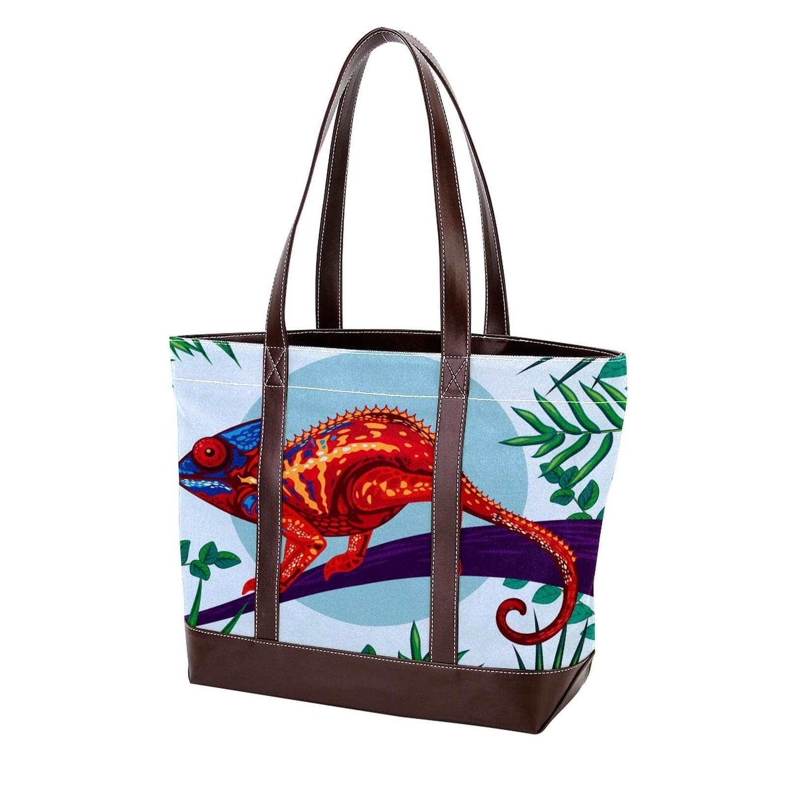 Stylish Tiger Print Tote Bag for Women - Large Canvas Leather Shoulder Bag with Top Handle, Fashionable Hobo Purse for Work, Travel & Daily Use